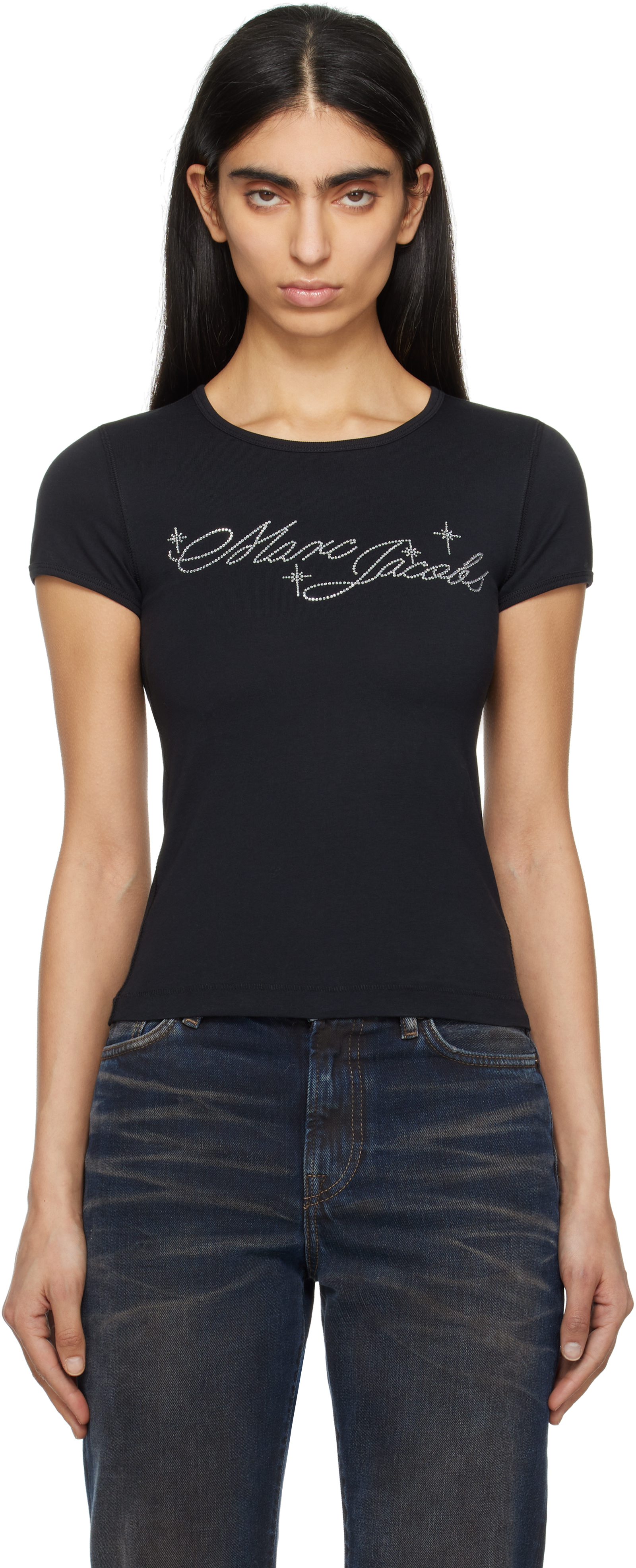 セール☆MARC JACOBS GRUNGE SHRUNKEN TEE Marc Jacobs Grunge Shrunken T-shirt | Neutrals | FARFETCH