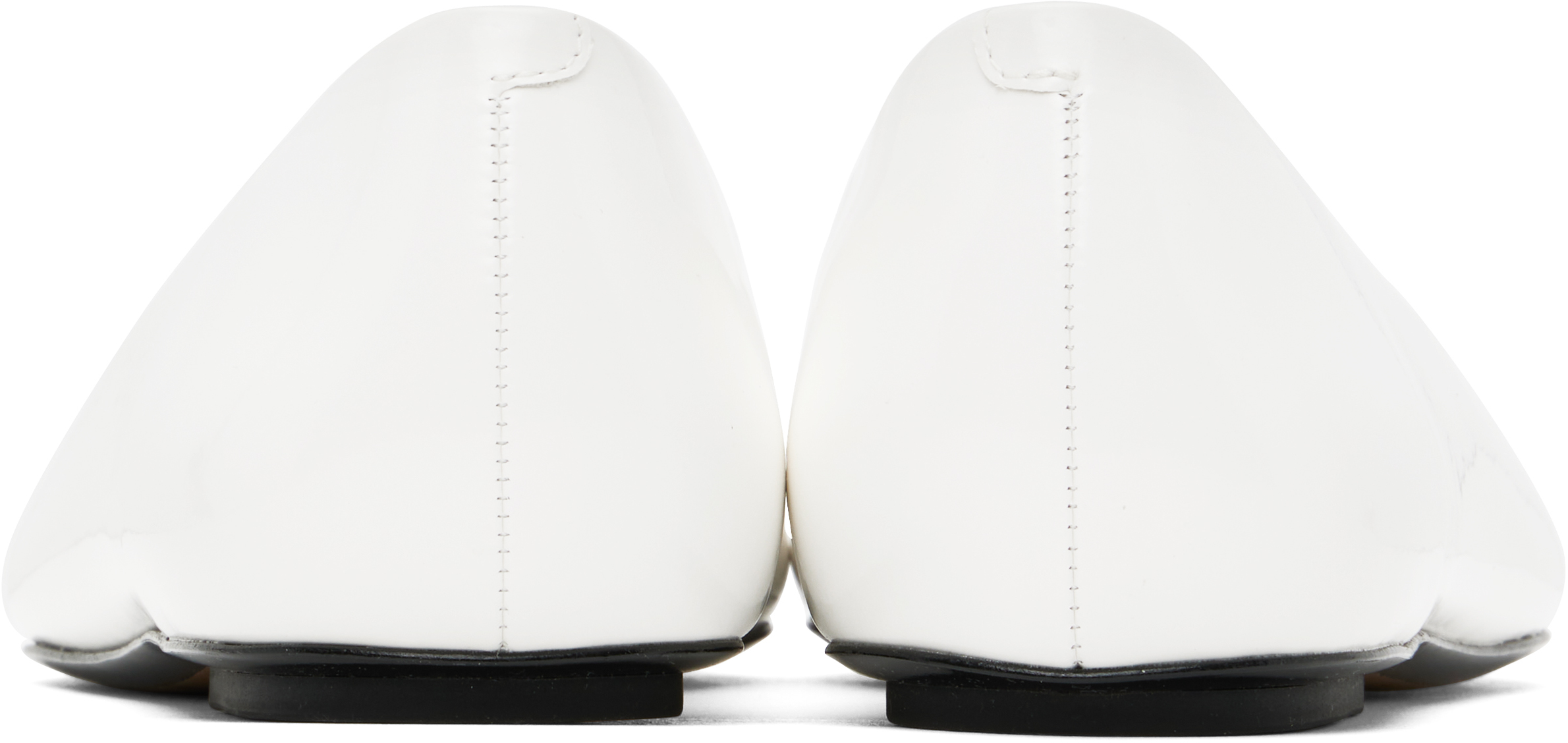Marc Jacobs The Leather Kat Ballerina Flats In 110 Bright White