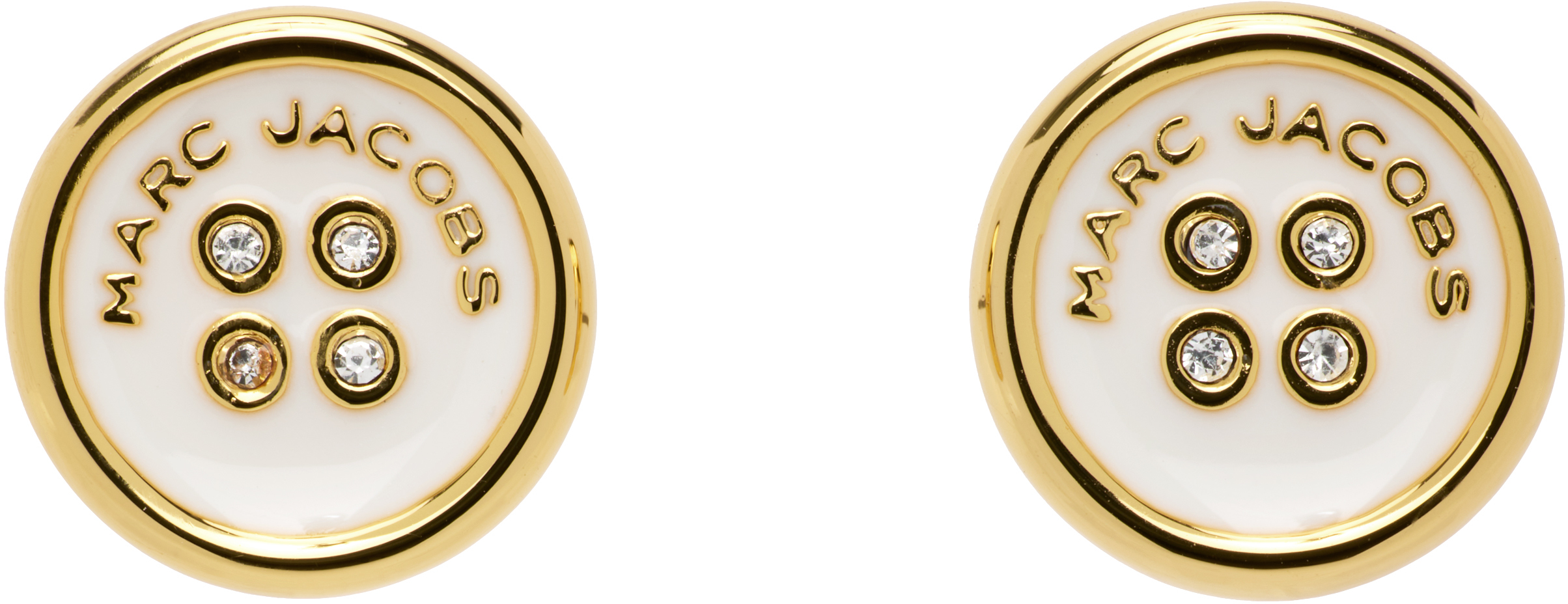 marc jacobs gold 'the button stud' earrings