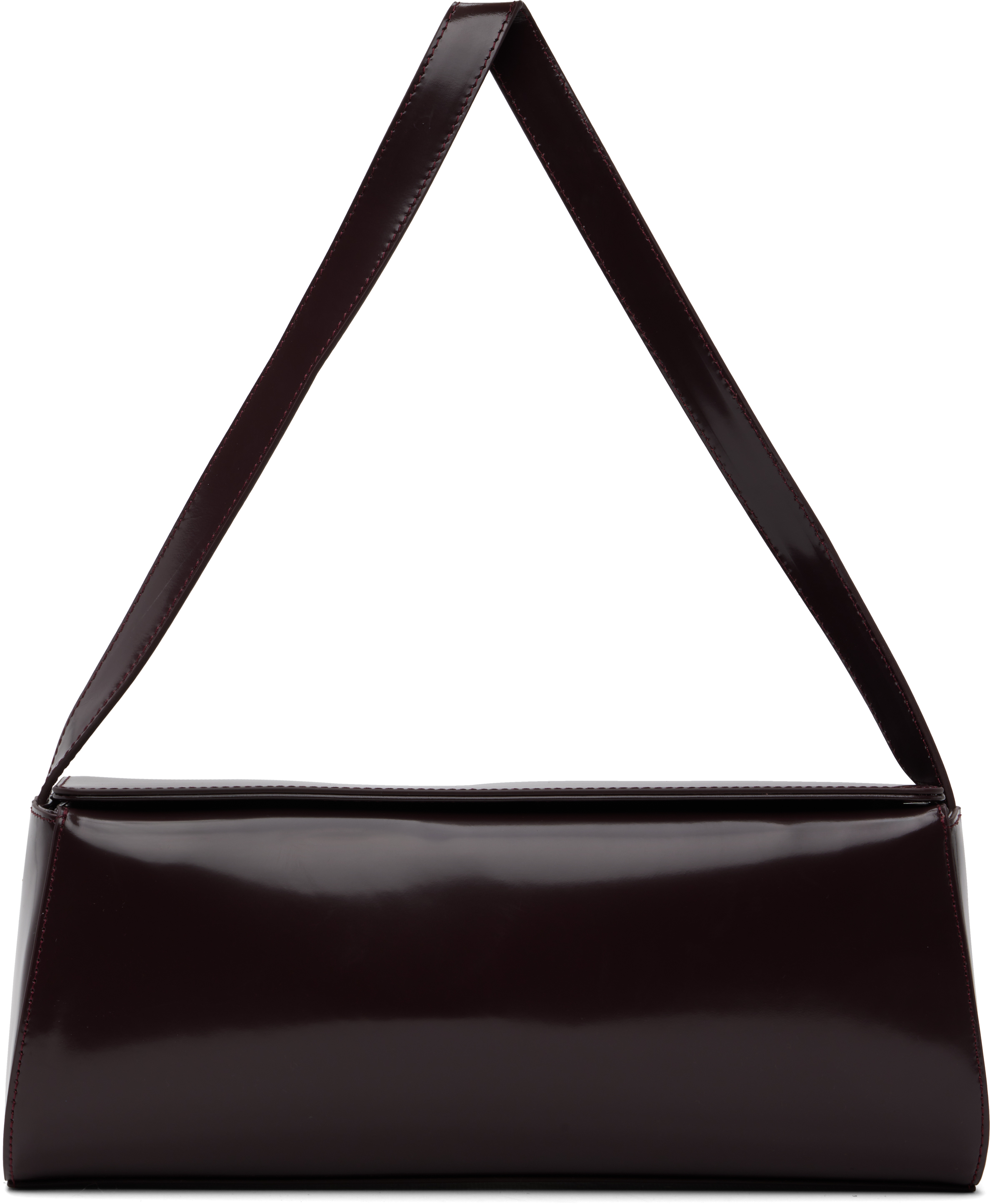 St. Agni: Burgundy East West Baguette Bag | SSENSE