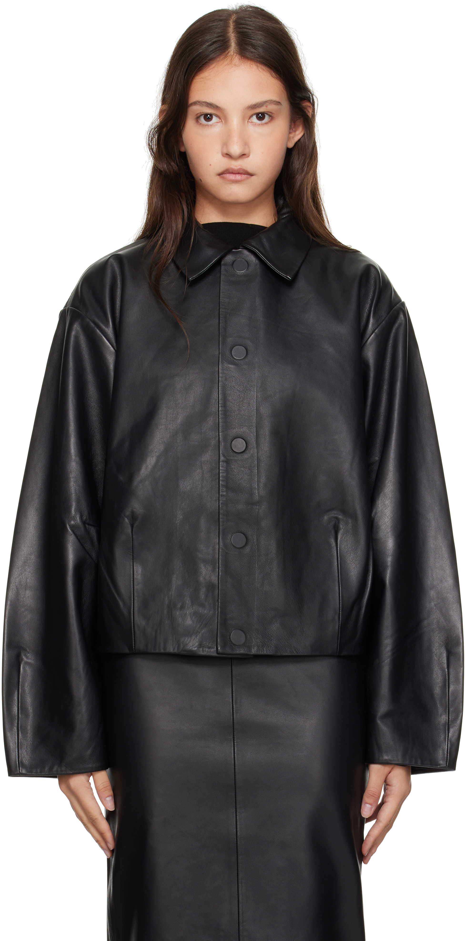 Black Cocoon Leather Jacket