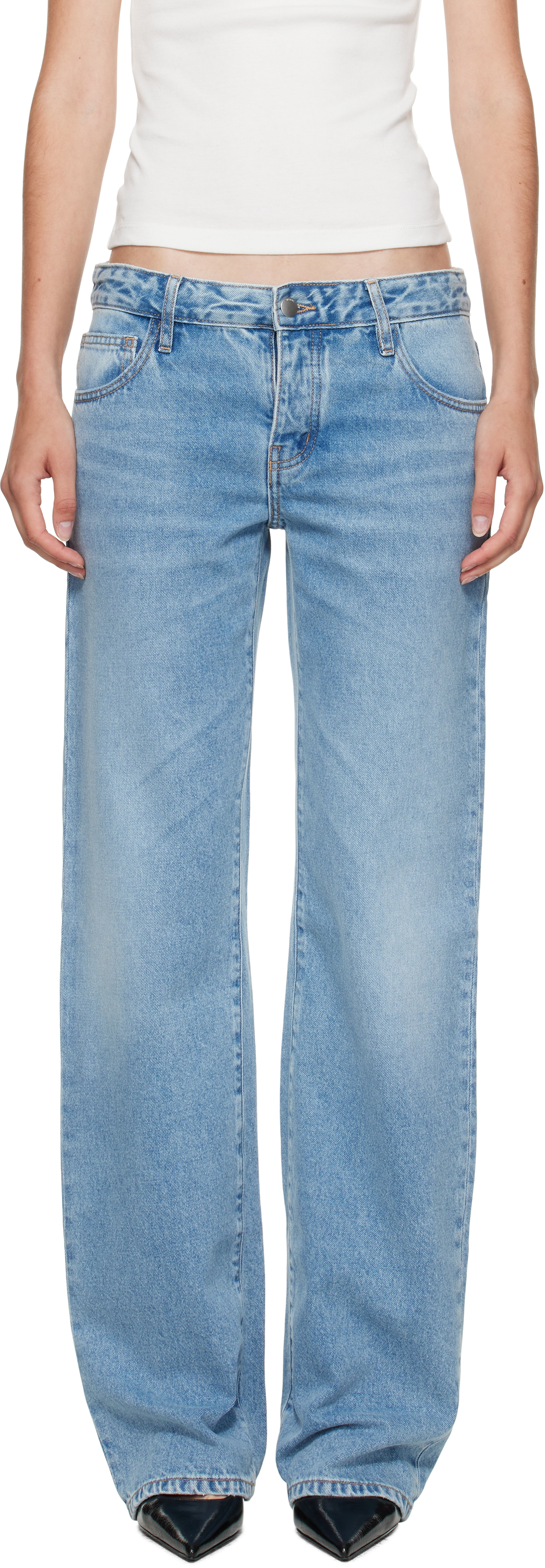 St Agni Blue Outland Denim Edition 90s Low Rise Jeans In Brown