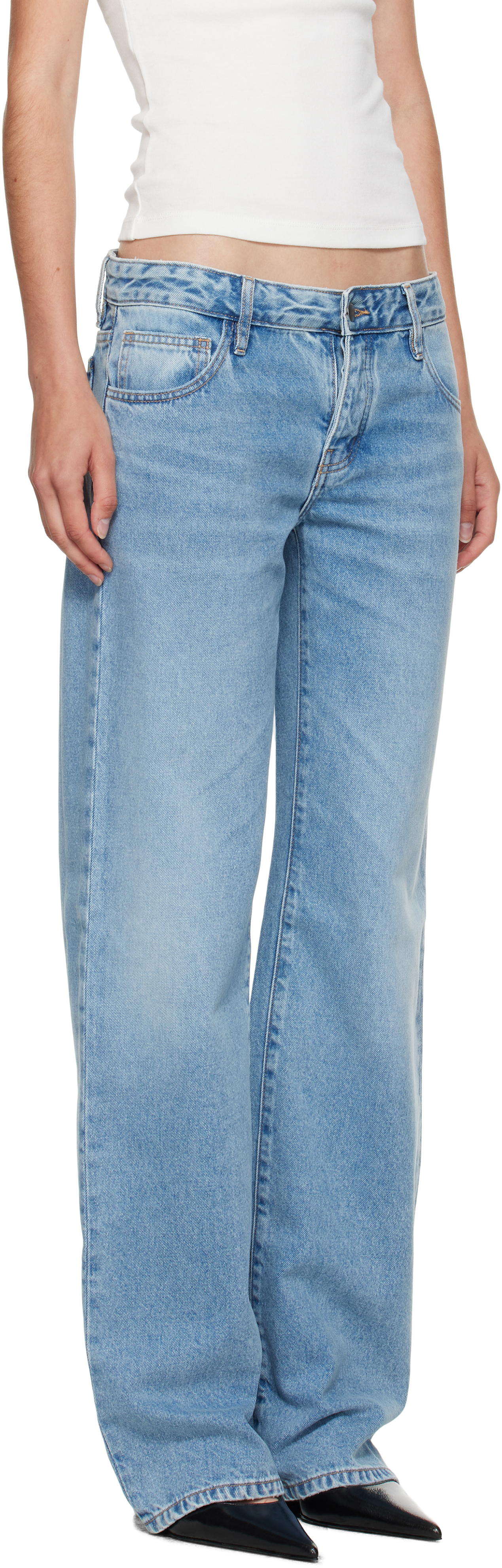 St Agni Blue Outland Denim Edition 90s Low Rise Jeans In Brown