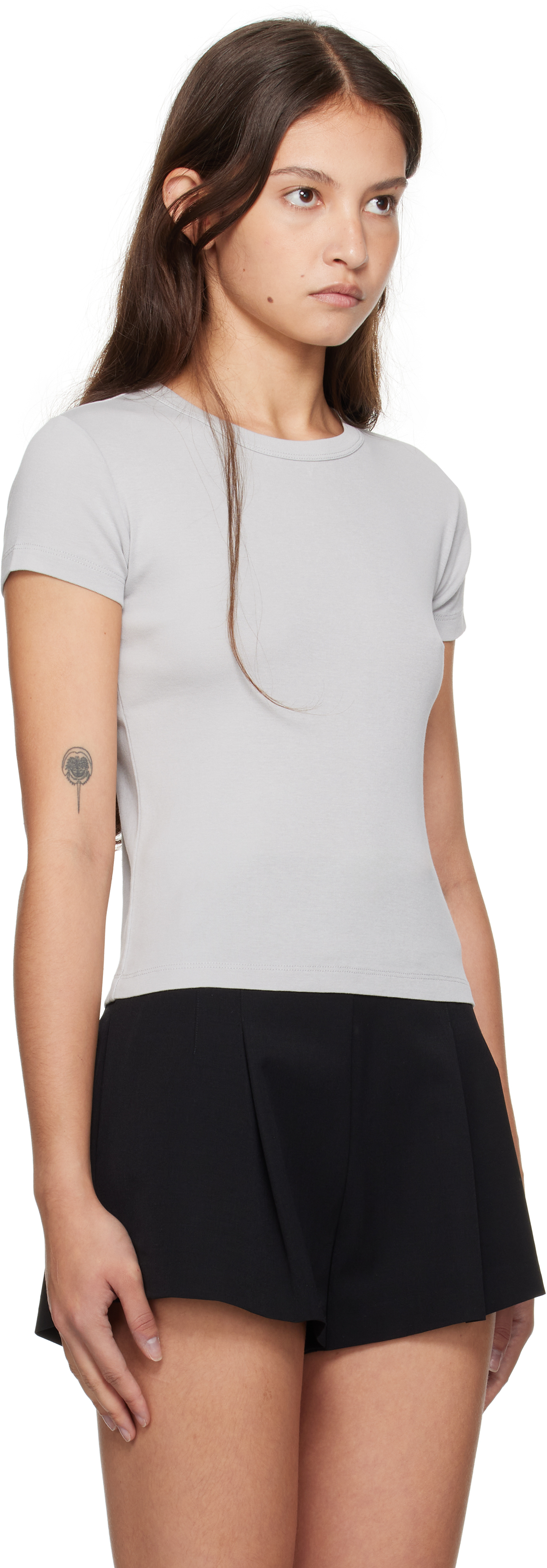 St Agni Gray Organic Cotton Baby T-shirt In Silver