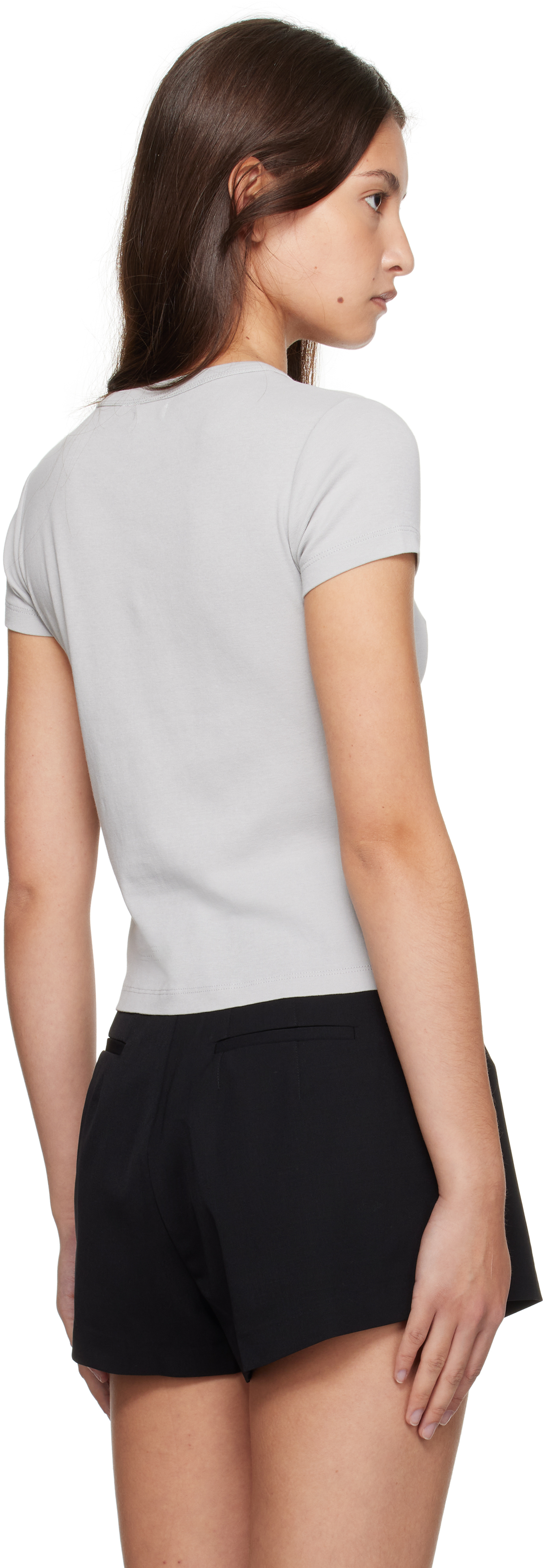 St Agni Gray Organic Cotton Baby T-shirt In Silver