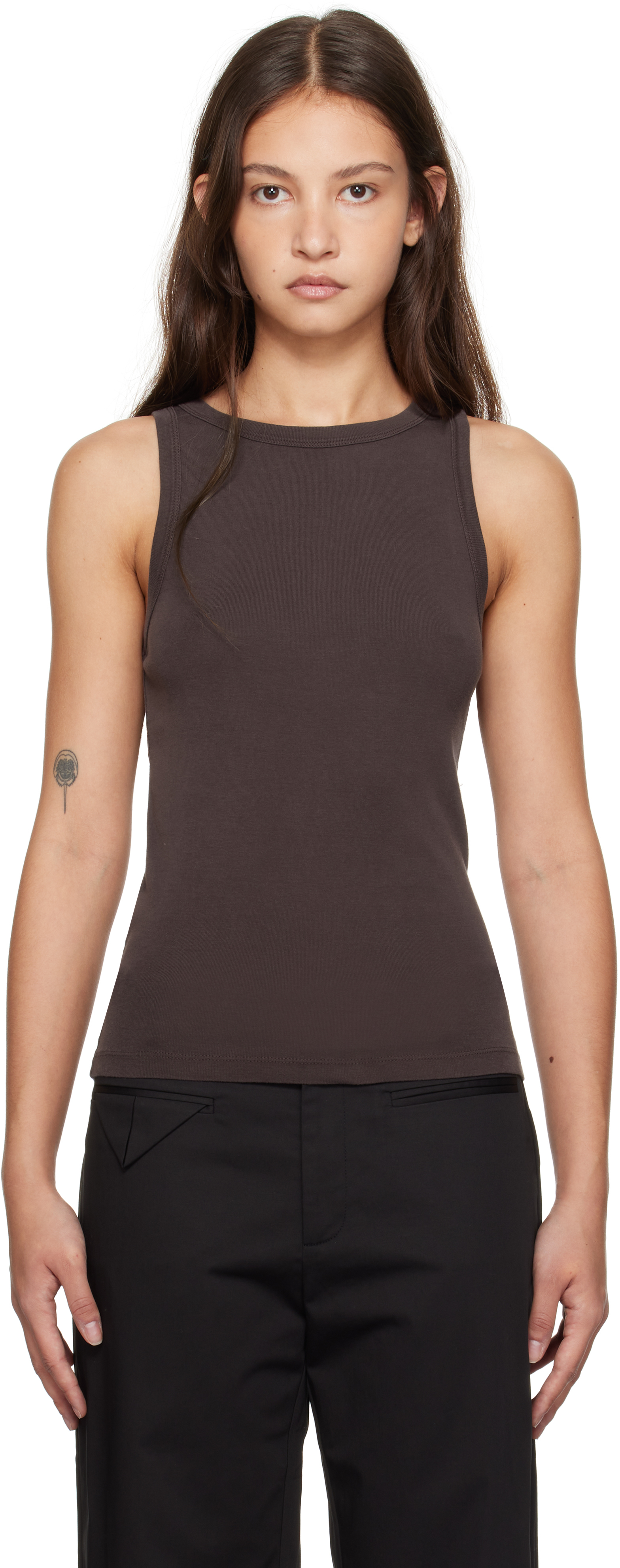 Purple Organic Cotton Bateau Tank Top