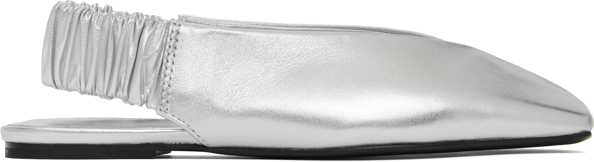 Silver Envelope Slingback Ballerina Flats