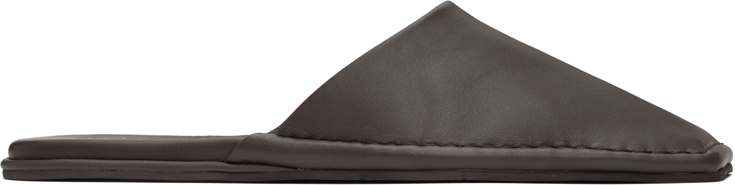 Brown Soft Square Toe Slippers