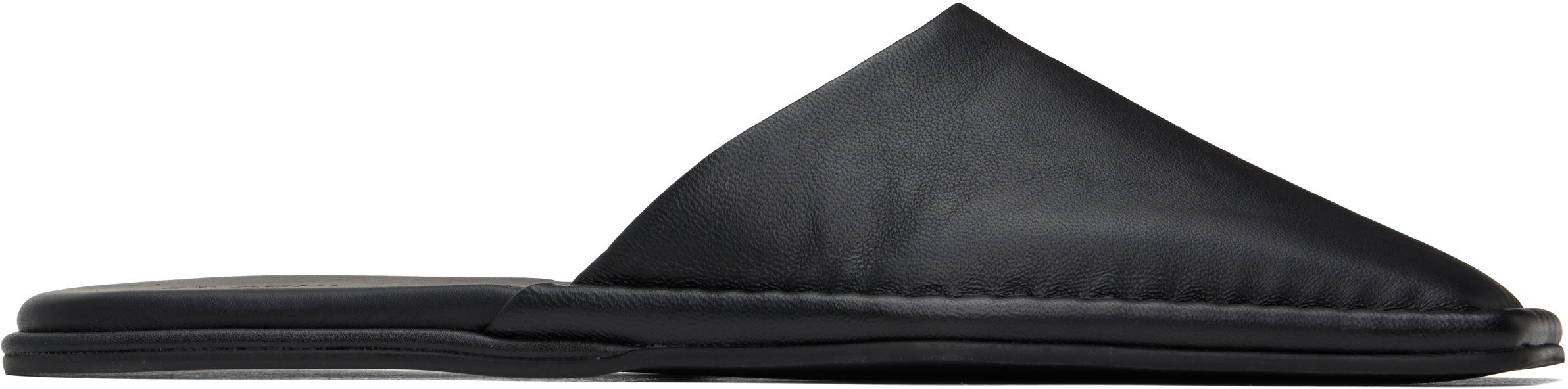 Black Soft Square Toe Slippers