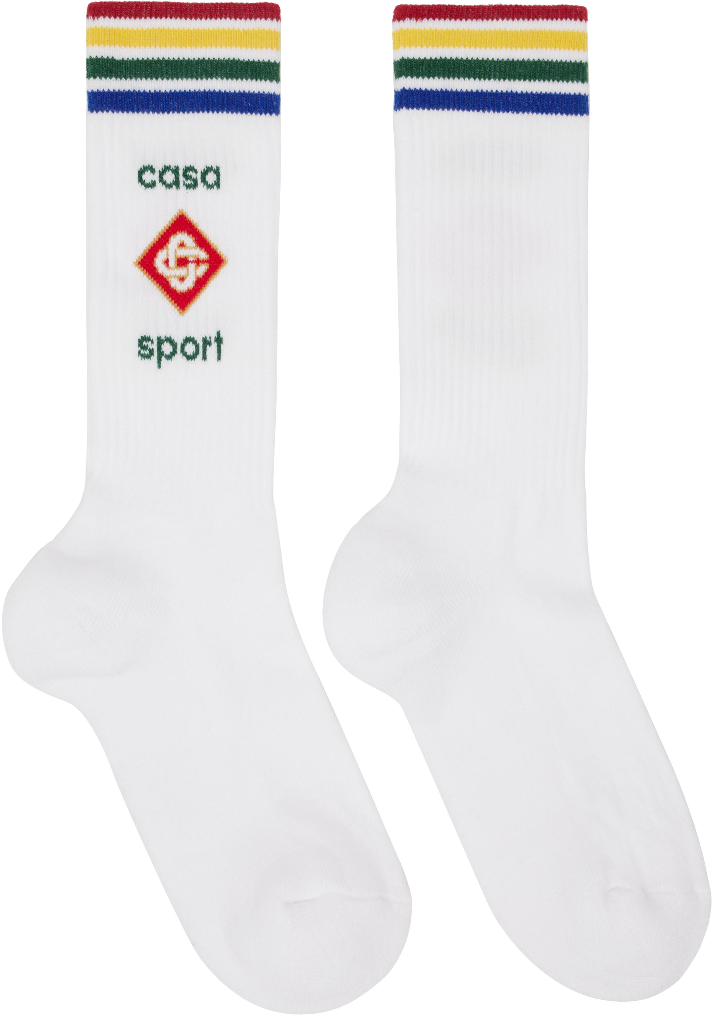 Casablanca White Casa Sport Socks In Casa Sport Rainbow