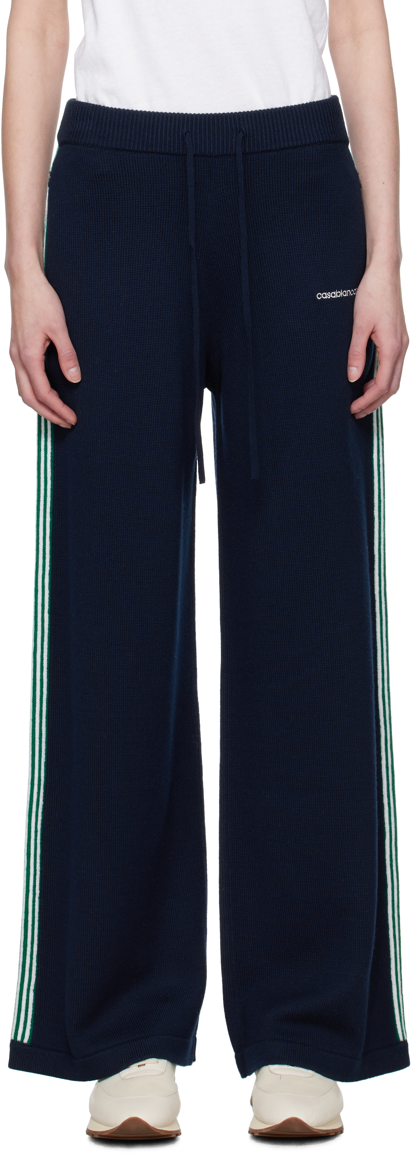 Navy Knit Tennis Trousers