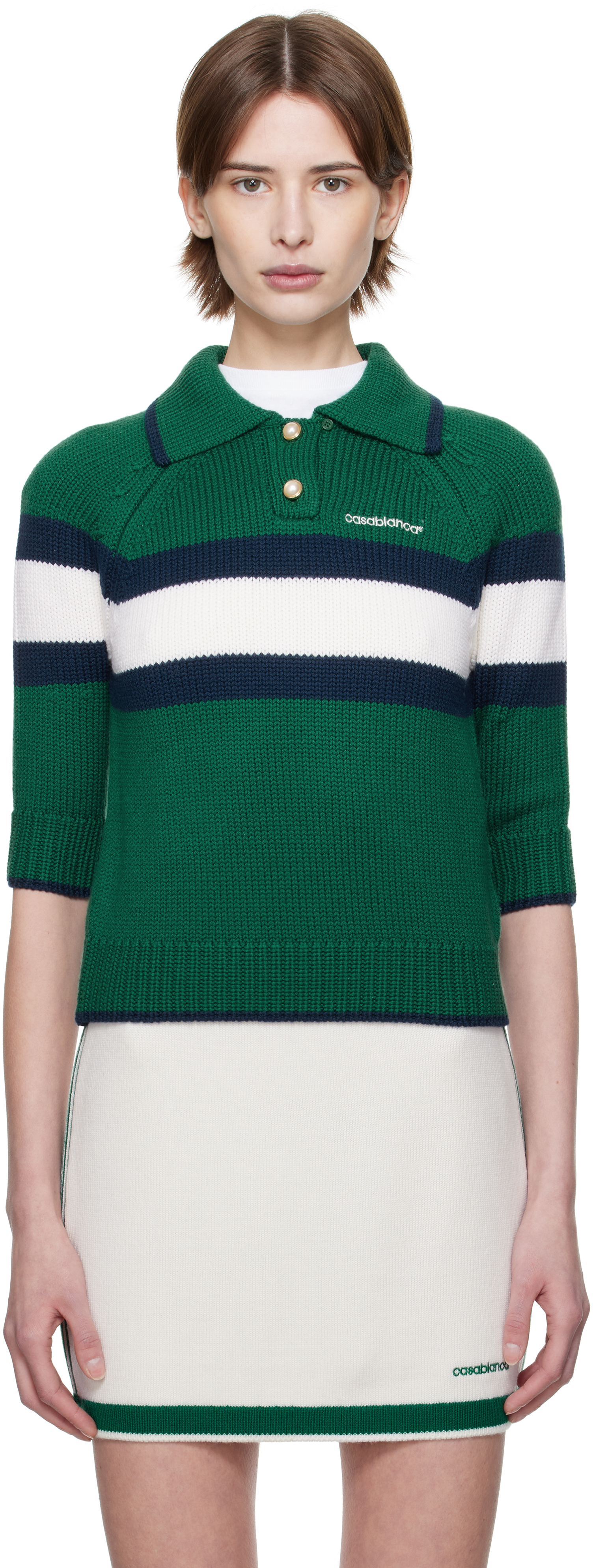 Green 
Navy Colorblock Polo