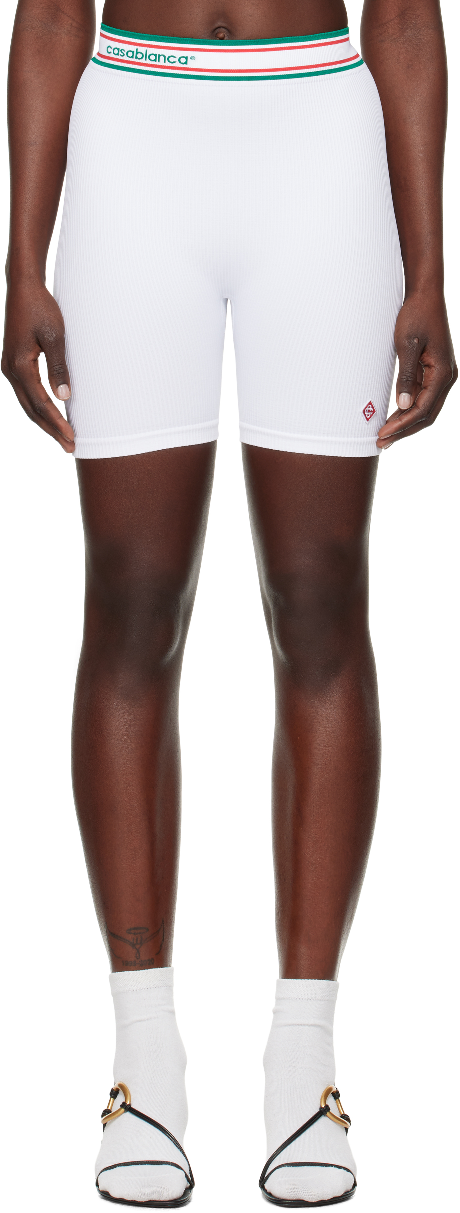 White Seamless Sport Shorts