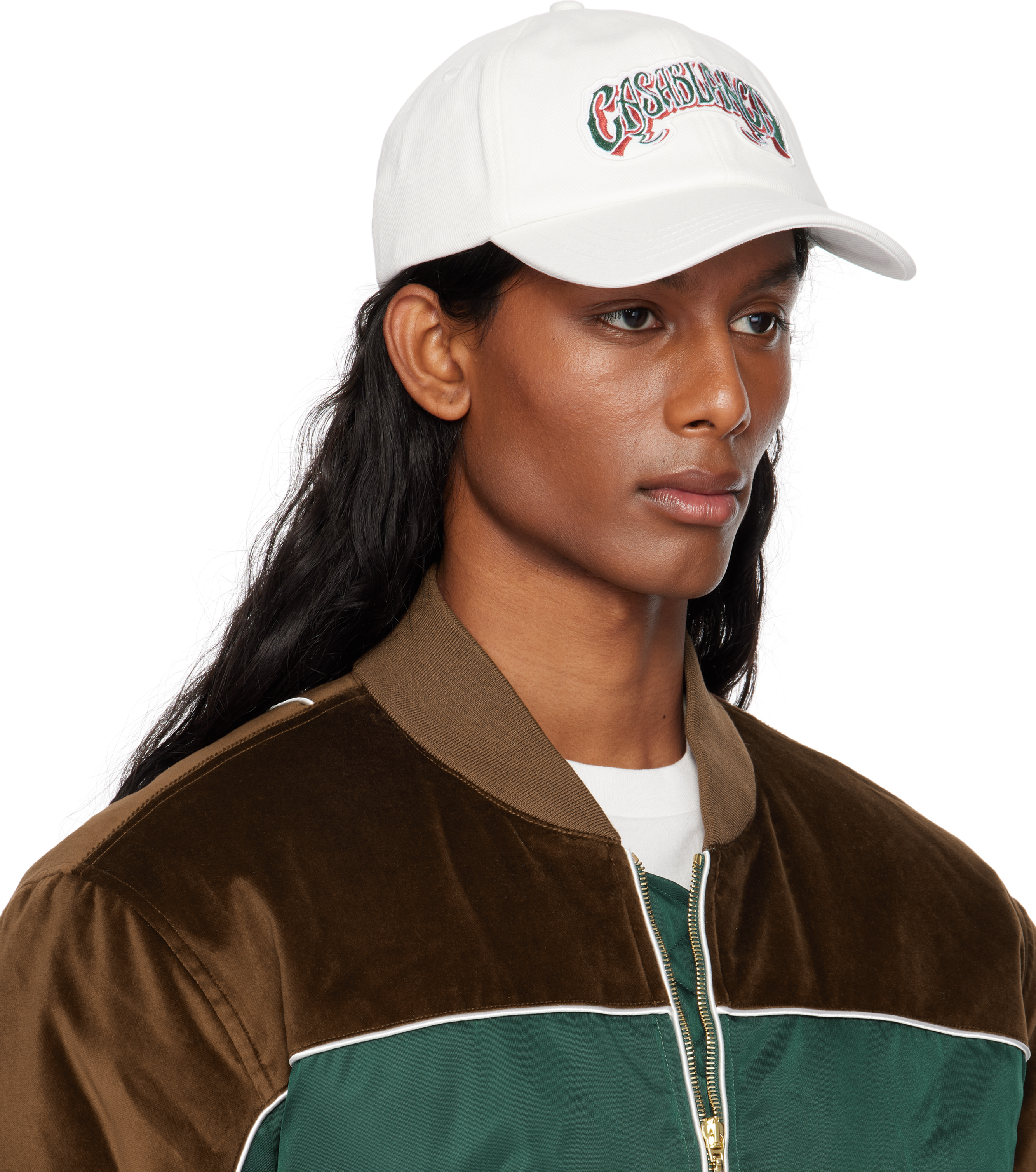 Casablanca White Gothic Logo Patch Cap In Logo