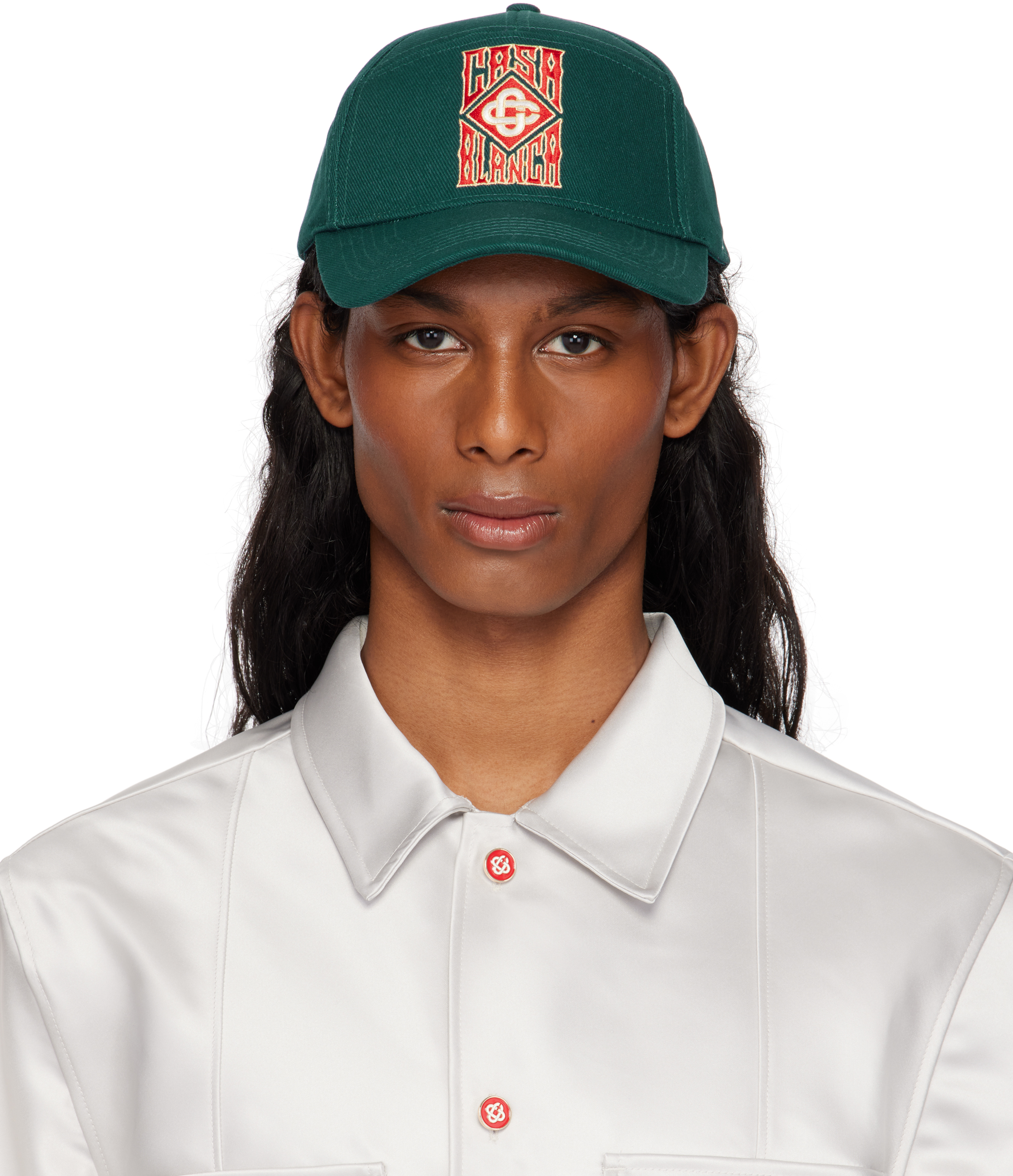 Casablanca Gothic Stacked Logo Embroidered Cap In Gothic Stacked Logo