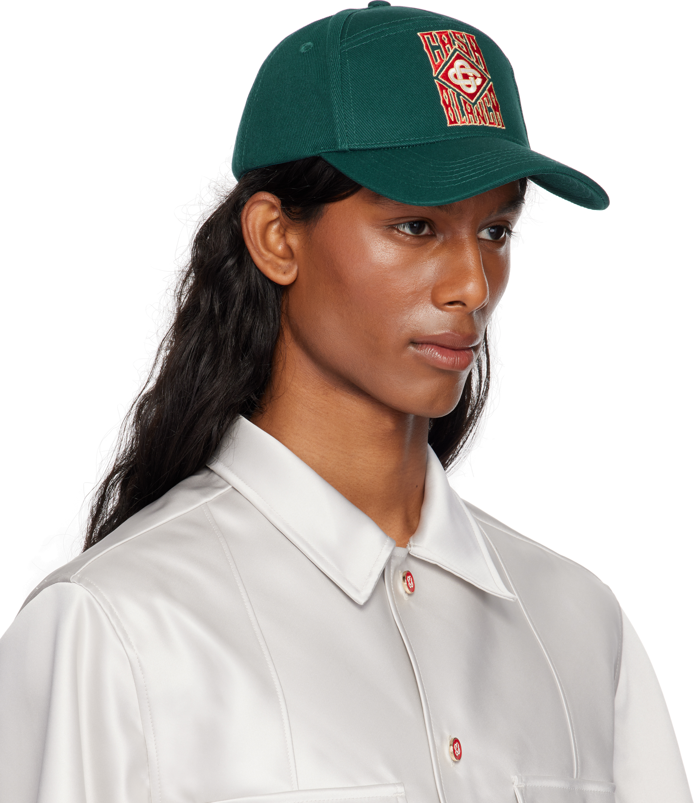 Casablanca Gothic Stacked Logo Embroidered Cap In Gothic Stacked Logo