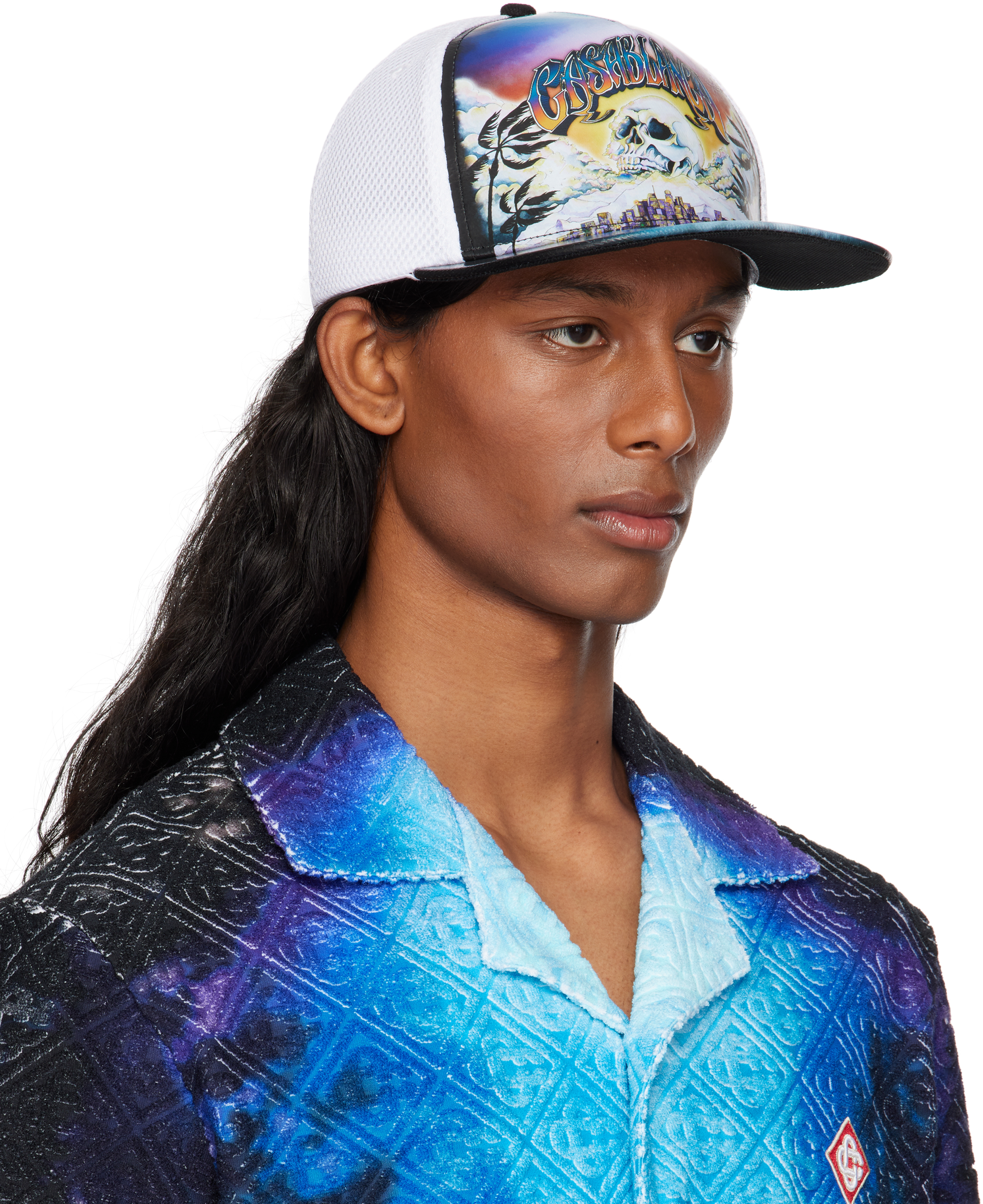 Casablanca Black & White 'la Prémonition' Printed Trucker Cap In La Premonition