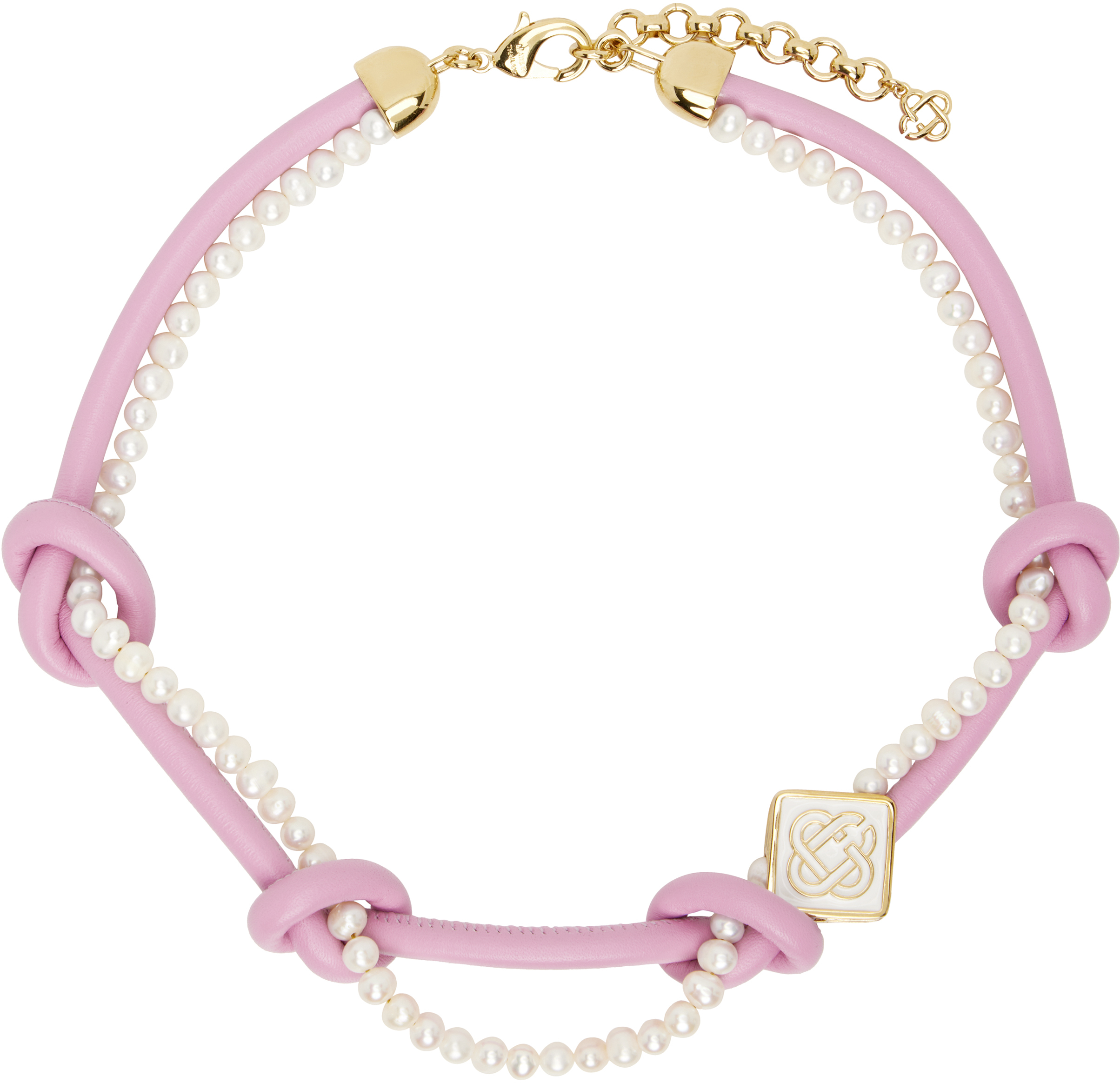Pink & White Knotted Necklace
