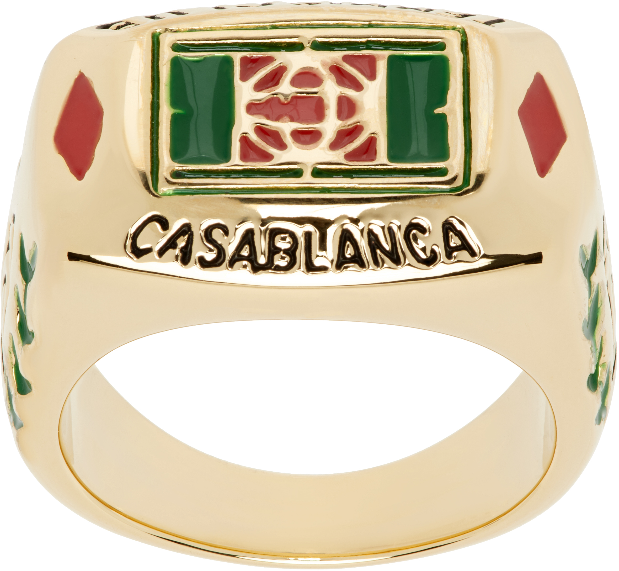 関送込【CASABLANCA】ゴールド＆ブルー Casa シグネットリング Casablanca パール シグネットリング | ゴールドトーン