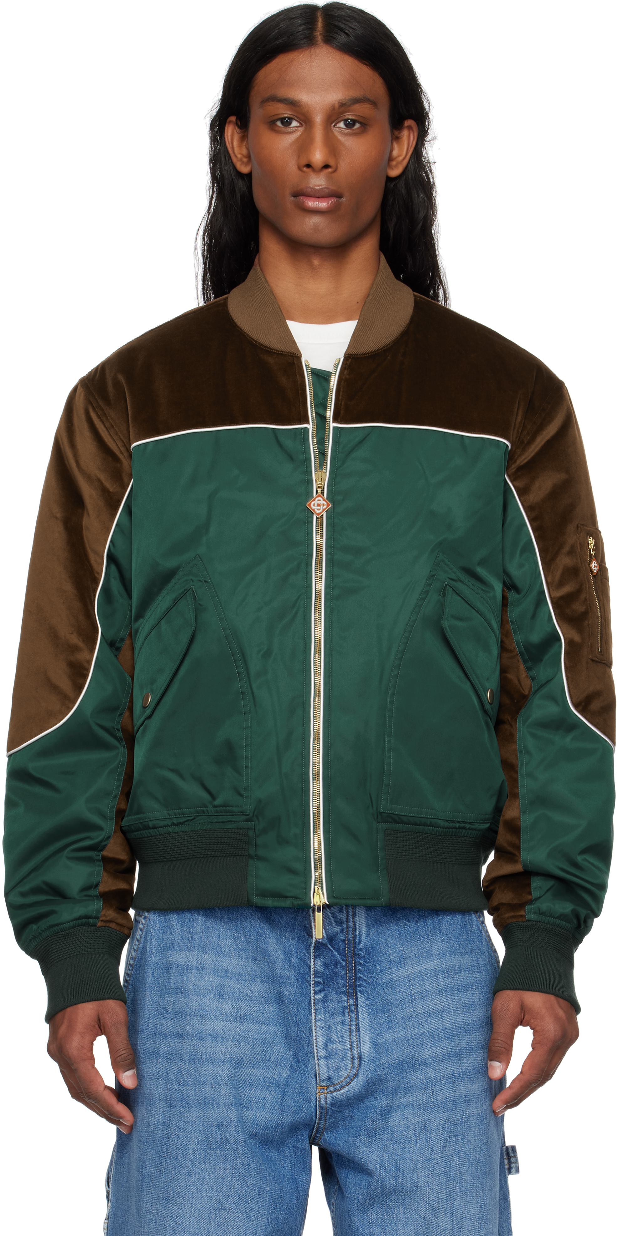 Green & Brown Carseat Bomber Jacket