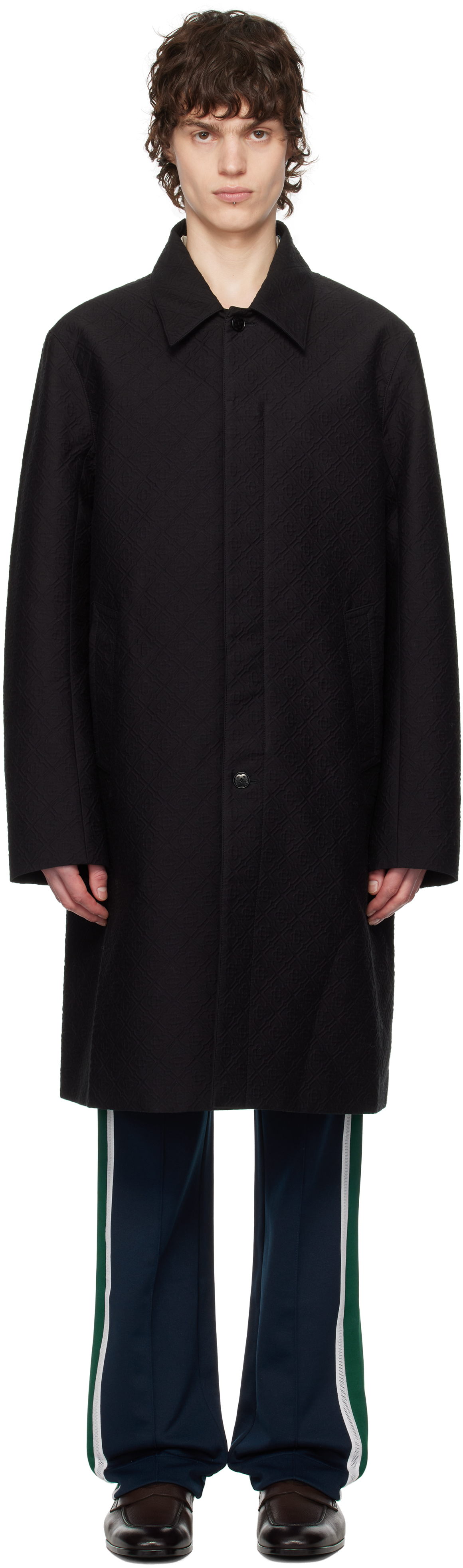 Black Jacquard Car Coat