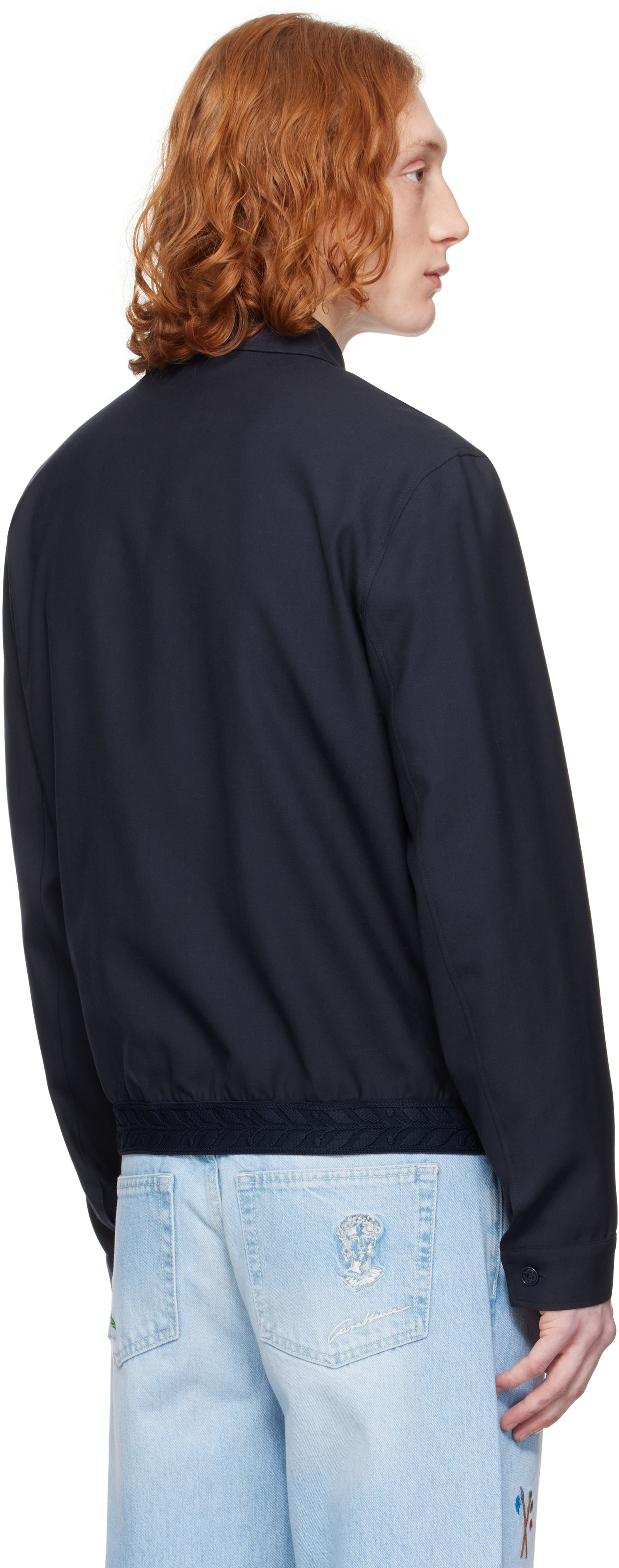 Casablanca Navy Wool Sports Tailoring Jacket In Navy