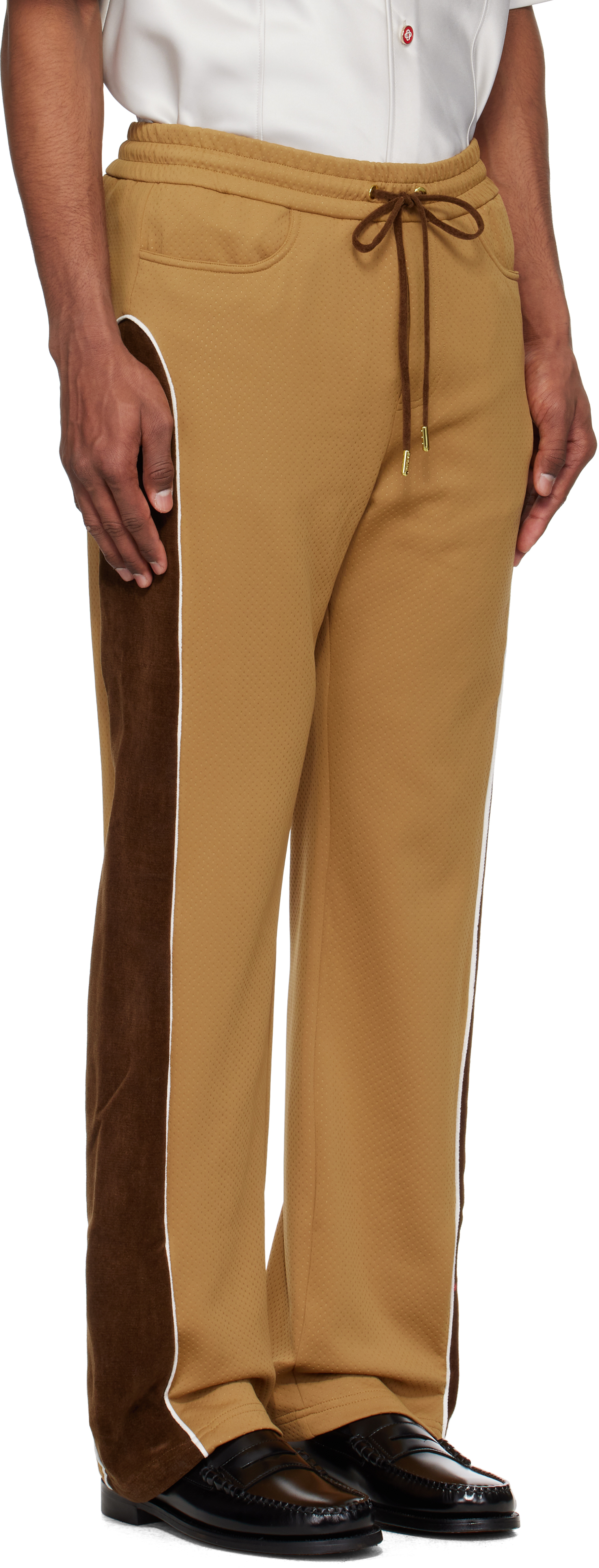Casablanca Chenille Track Pants In Beige / Brown
