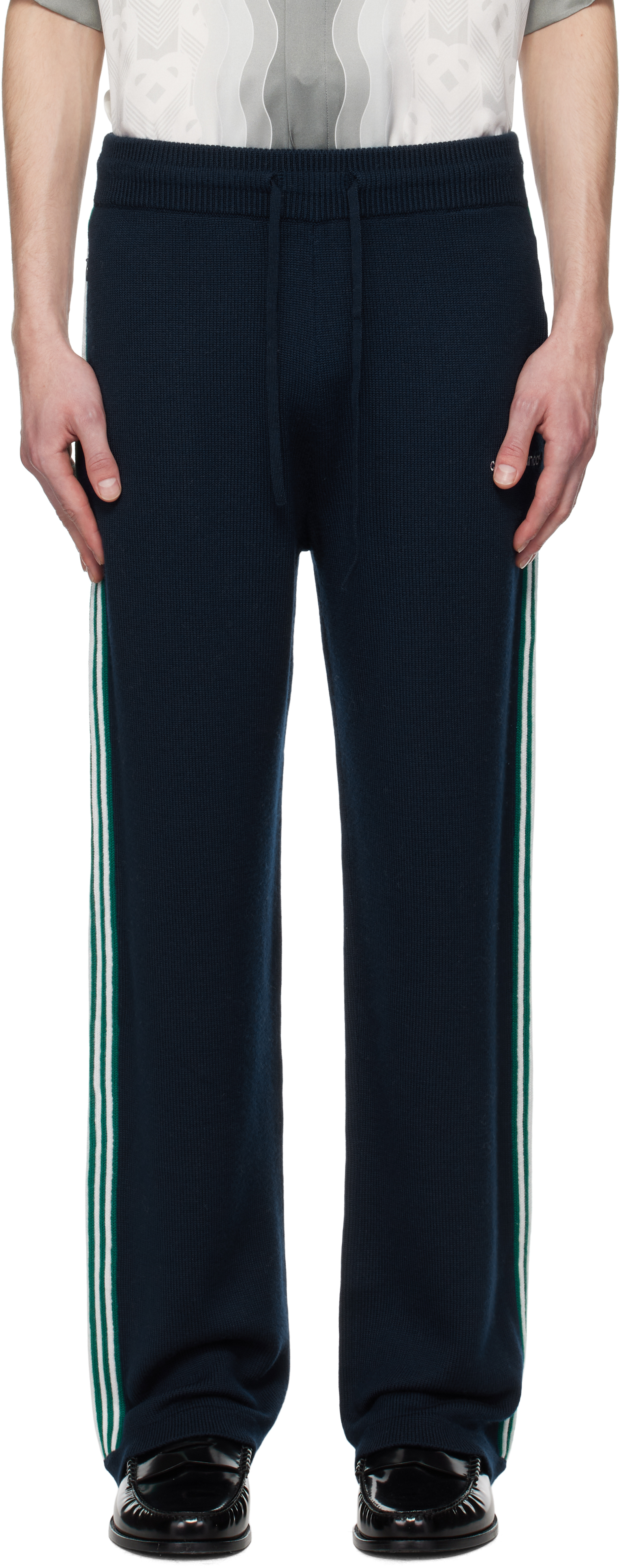 Navy Knit Tennis Sweatpants