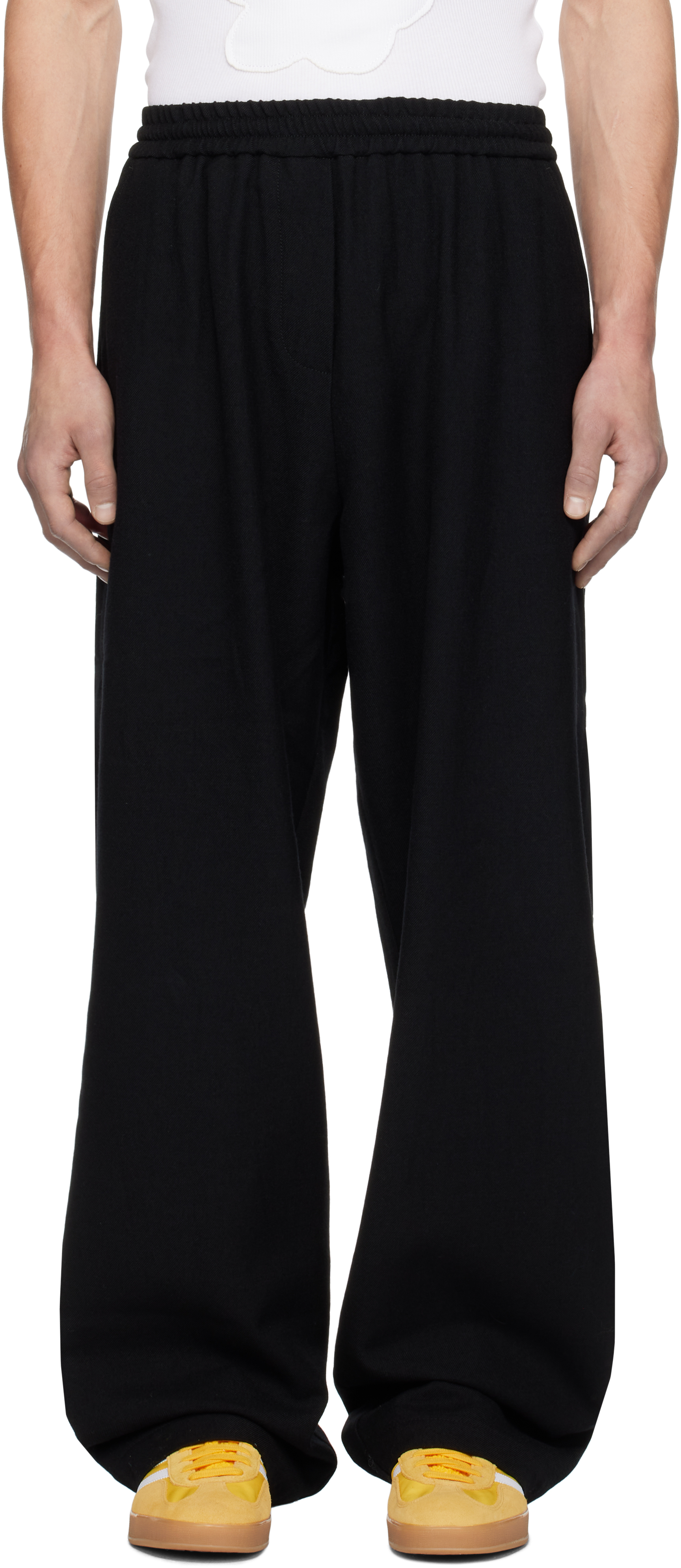 Black Wool Oversize Trousers