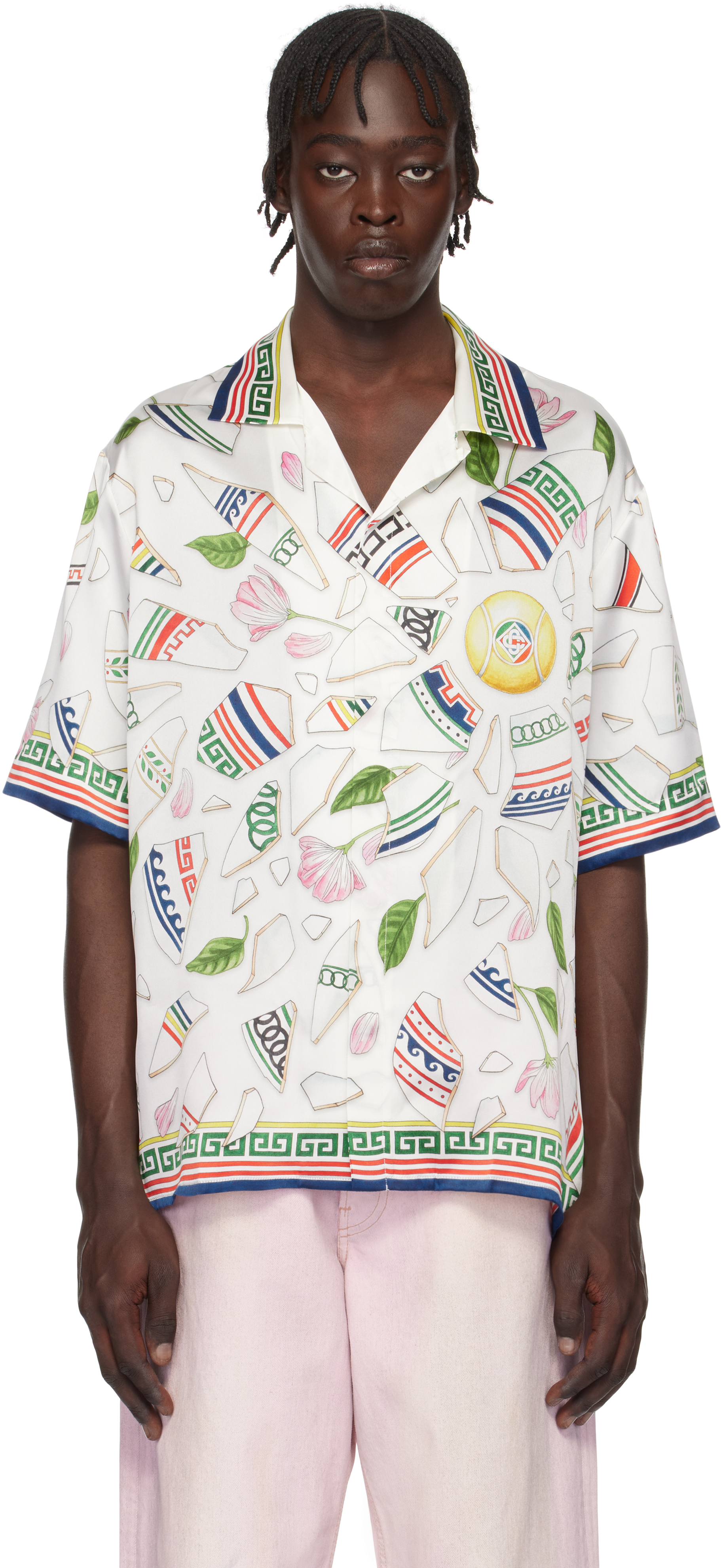 CASA BLANCA 半袖シャツ ホワイト Casablanca ロゴ シャツ | ホワイト | FARFETCH JP
