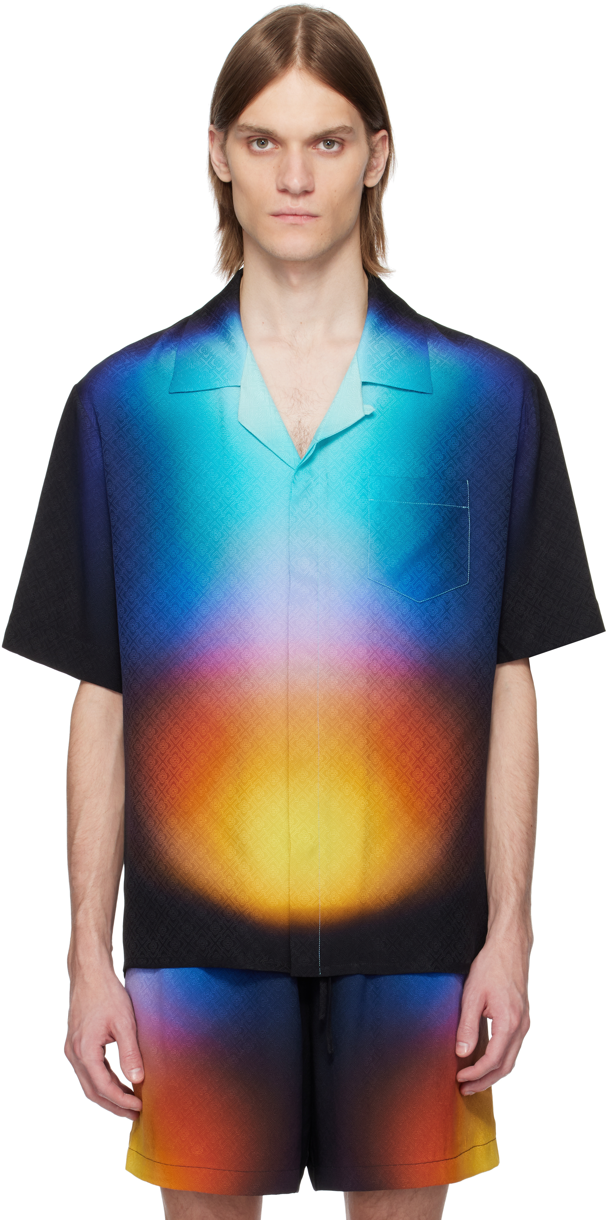 Multicolor Gradient Silk Shirt