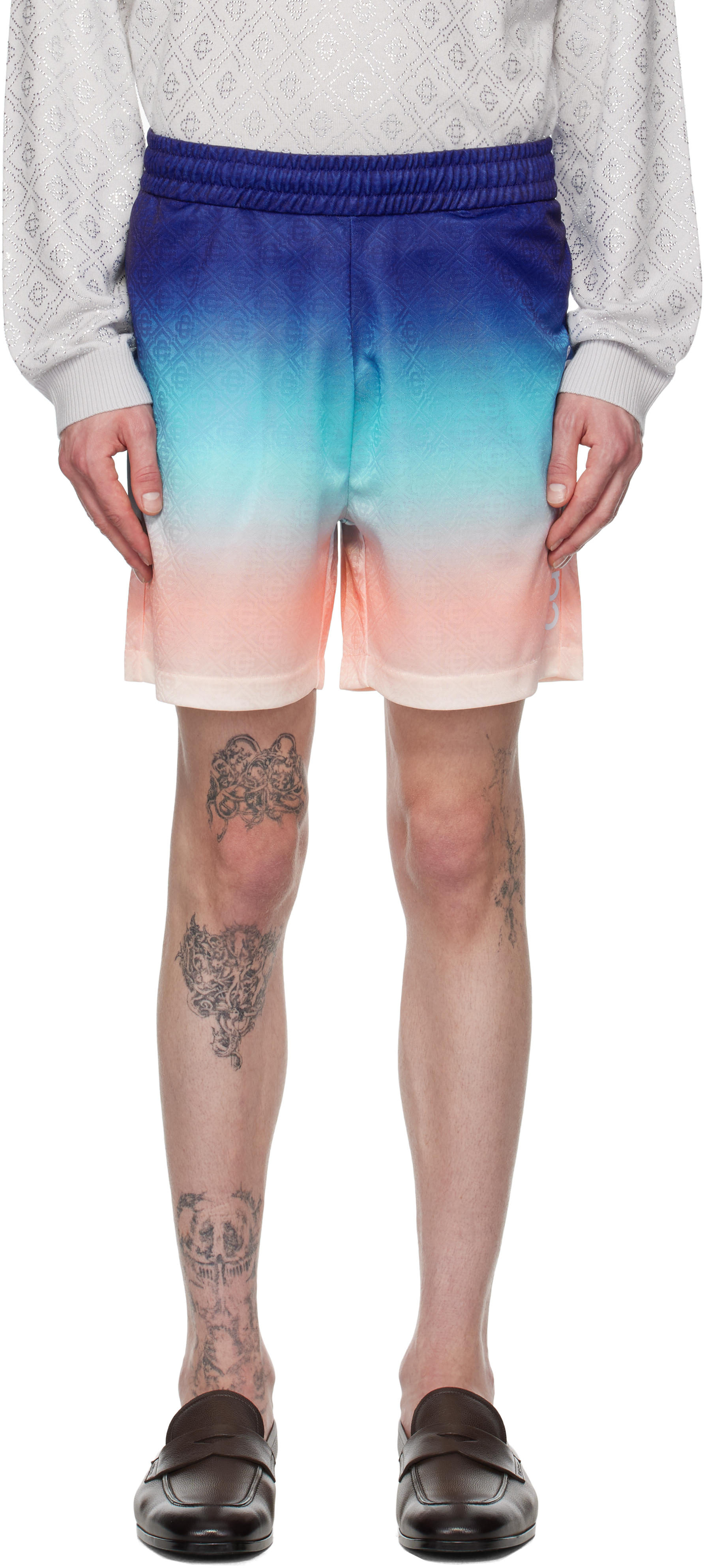 Navy 
Pink Gradient Football Shorts