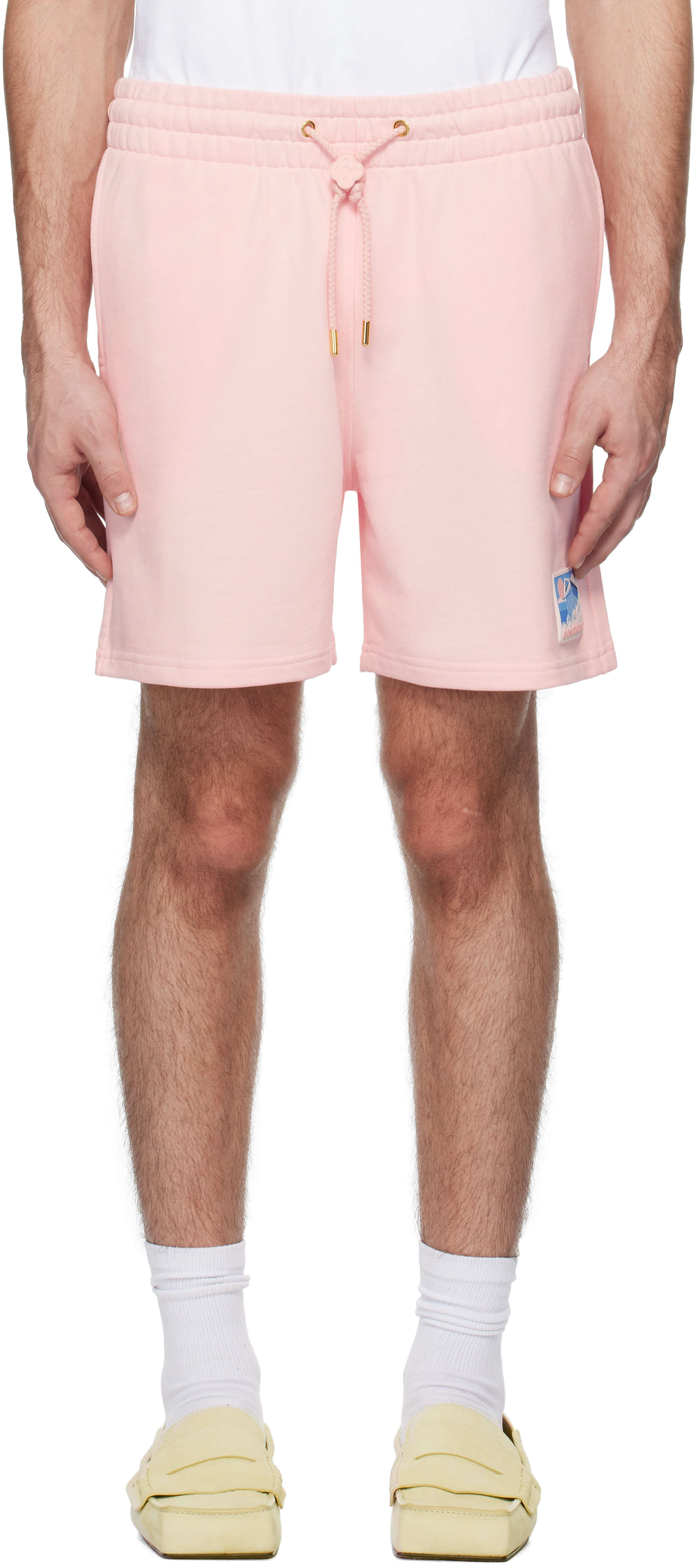 Pink Greek Temple Rubber Patch Shorts