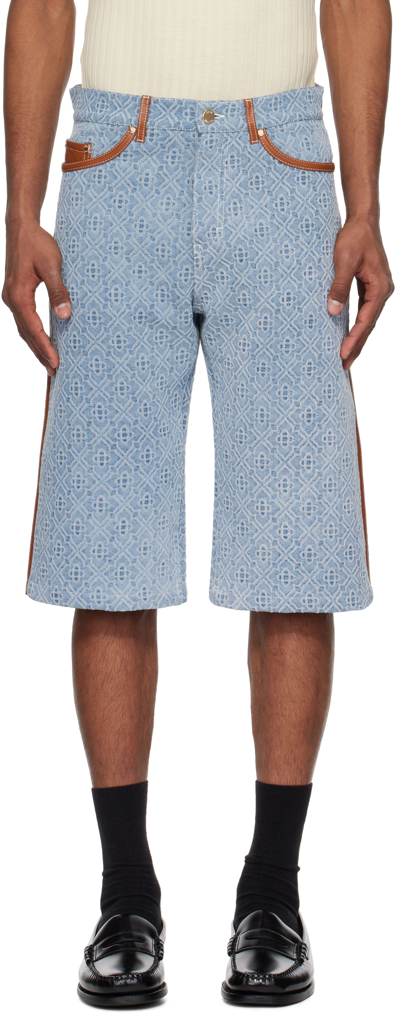 Blue Monogram Denim Shorts
