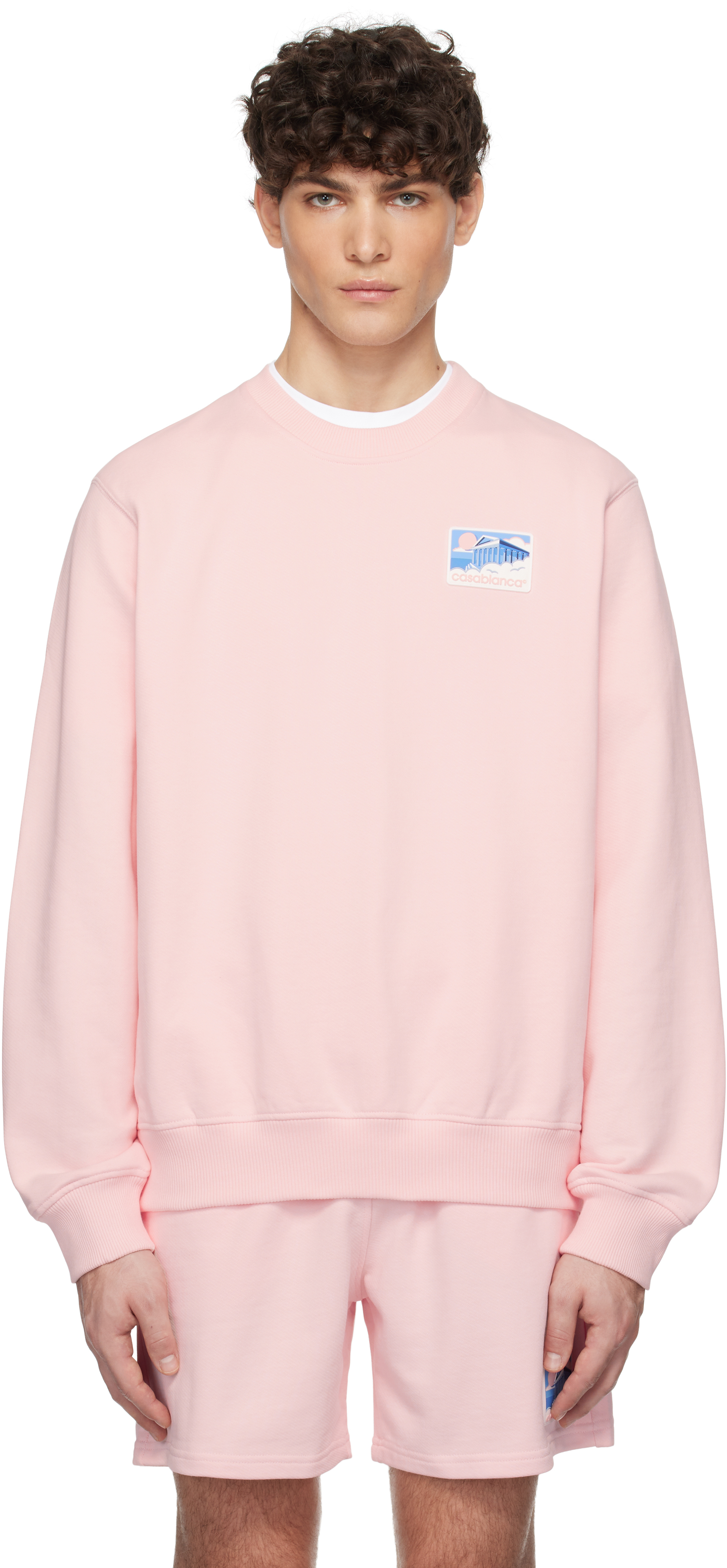 Pink Greek Temple Patch Classic Sweatshirt