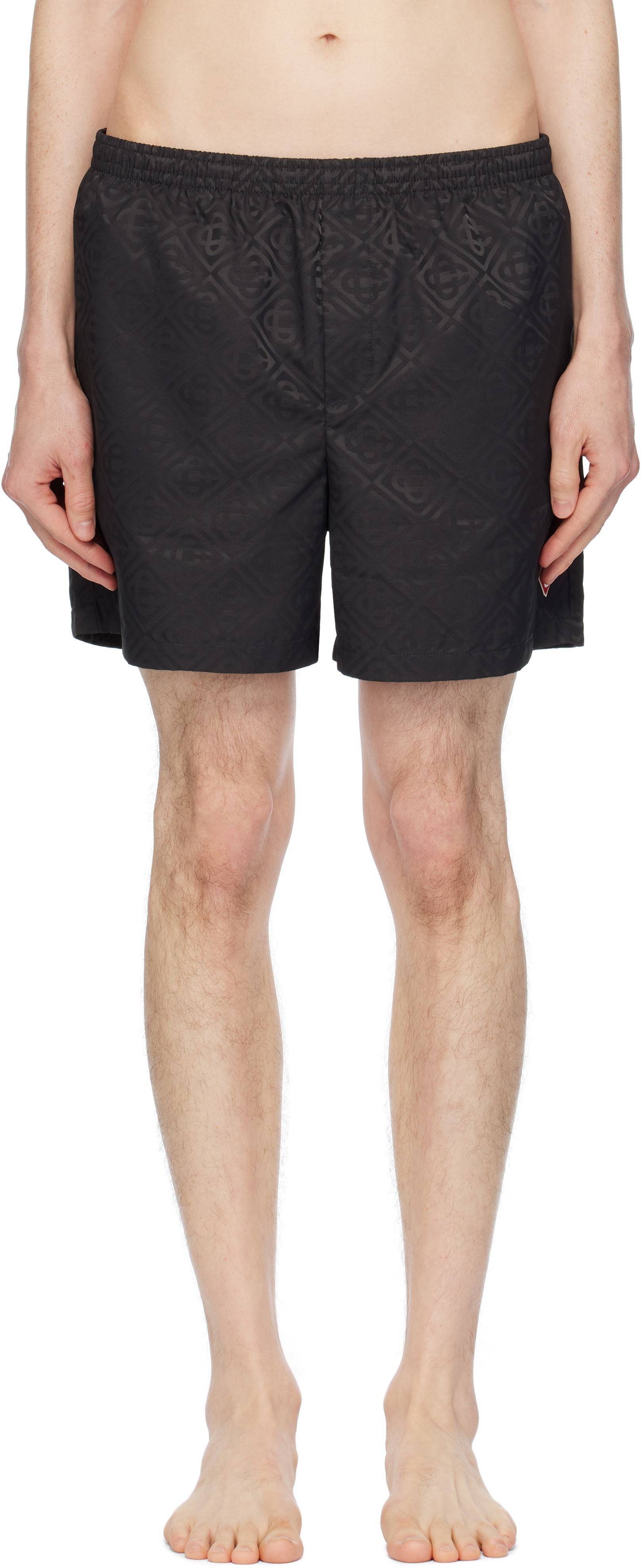 Black Jacquard Swim Shorts