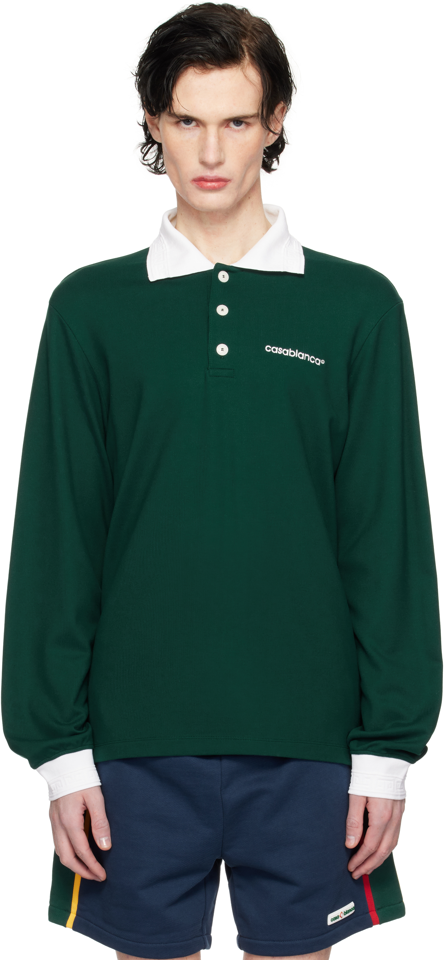 Green Long Sleeve Polo