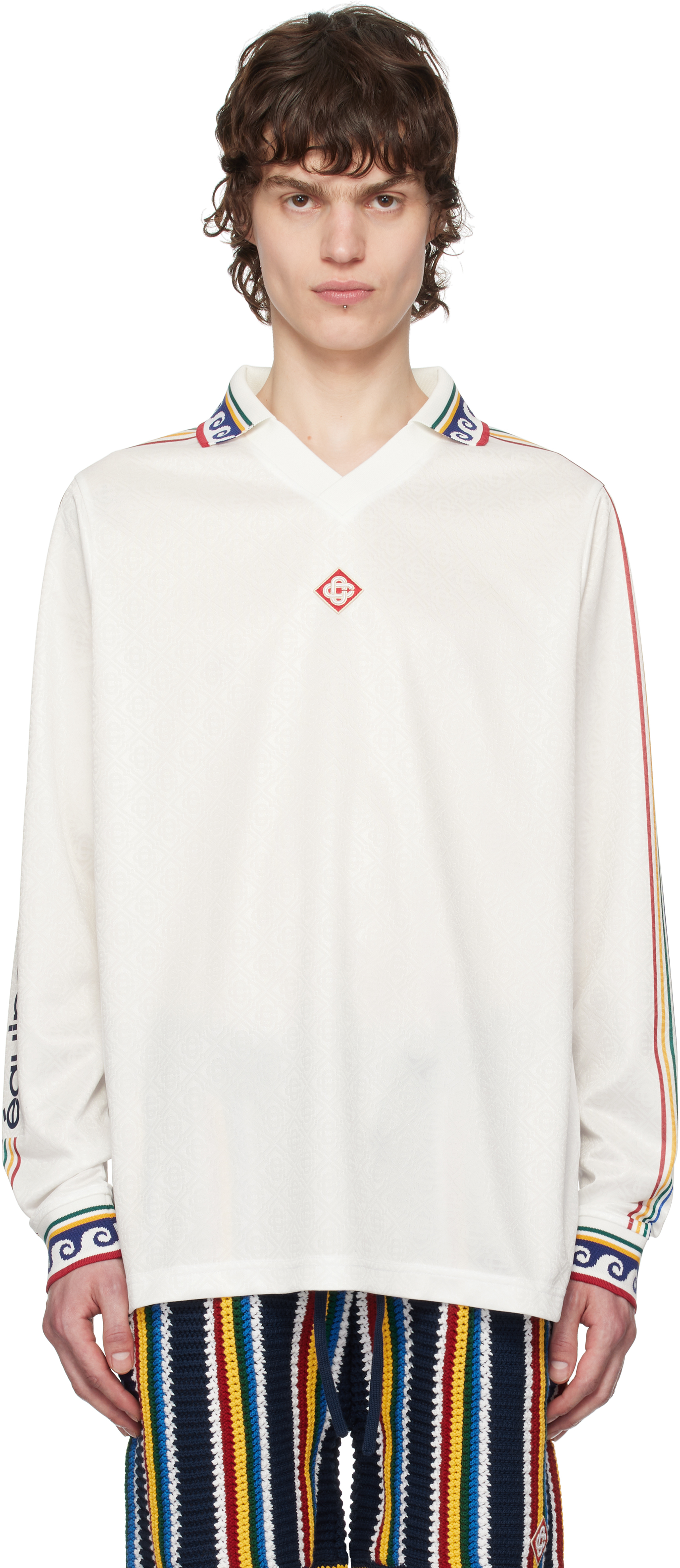 Off-White Jacquard Monogram Football Polo