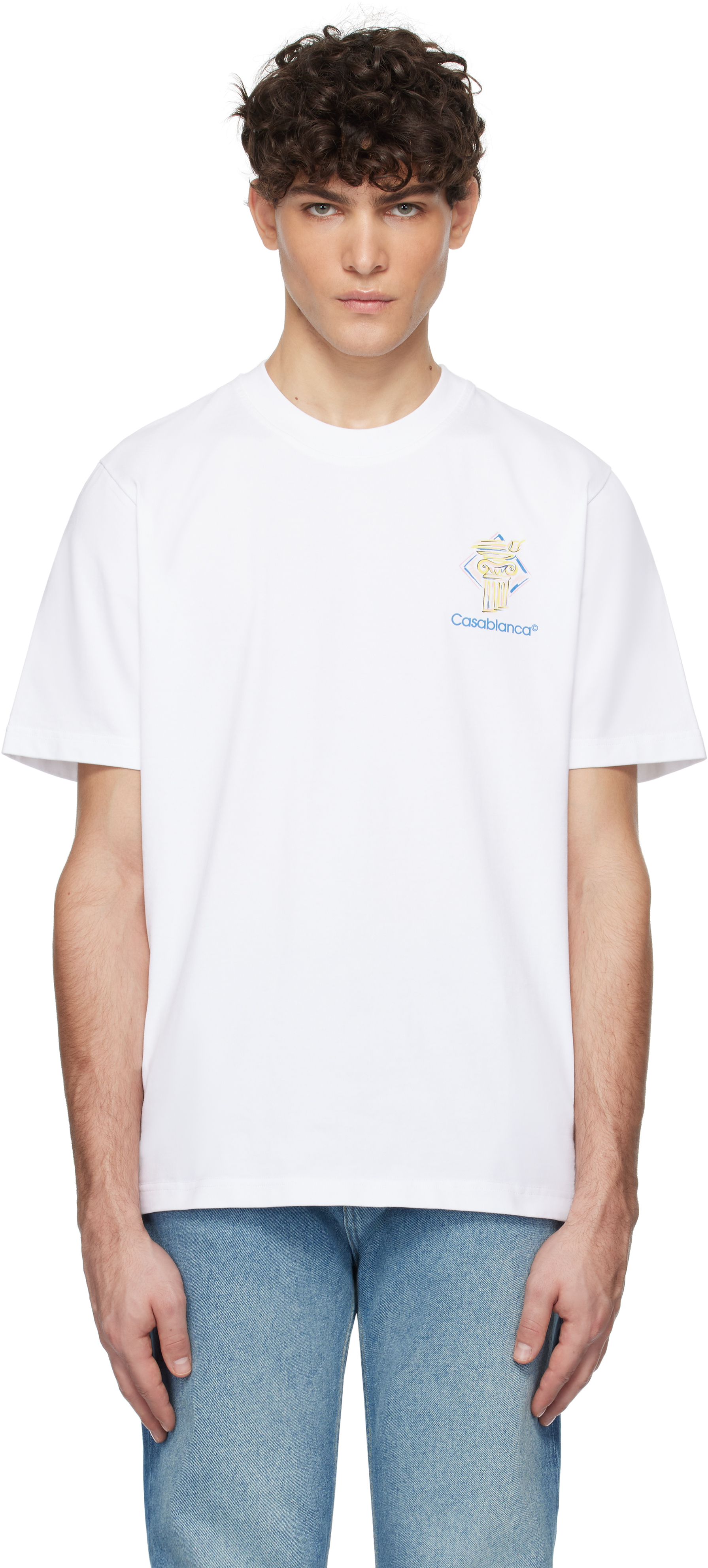 Tシャツ・カットソー CASABLANCA Men T Shirts MPF25JTS00103 CASBLAMON WHITE Casablanca Printed T-shirt | White | FARFETCH GE