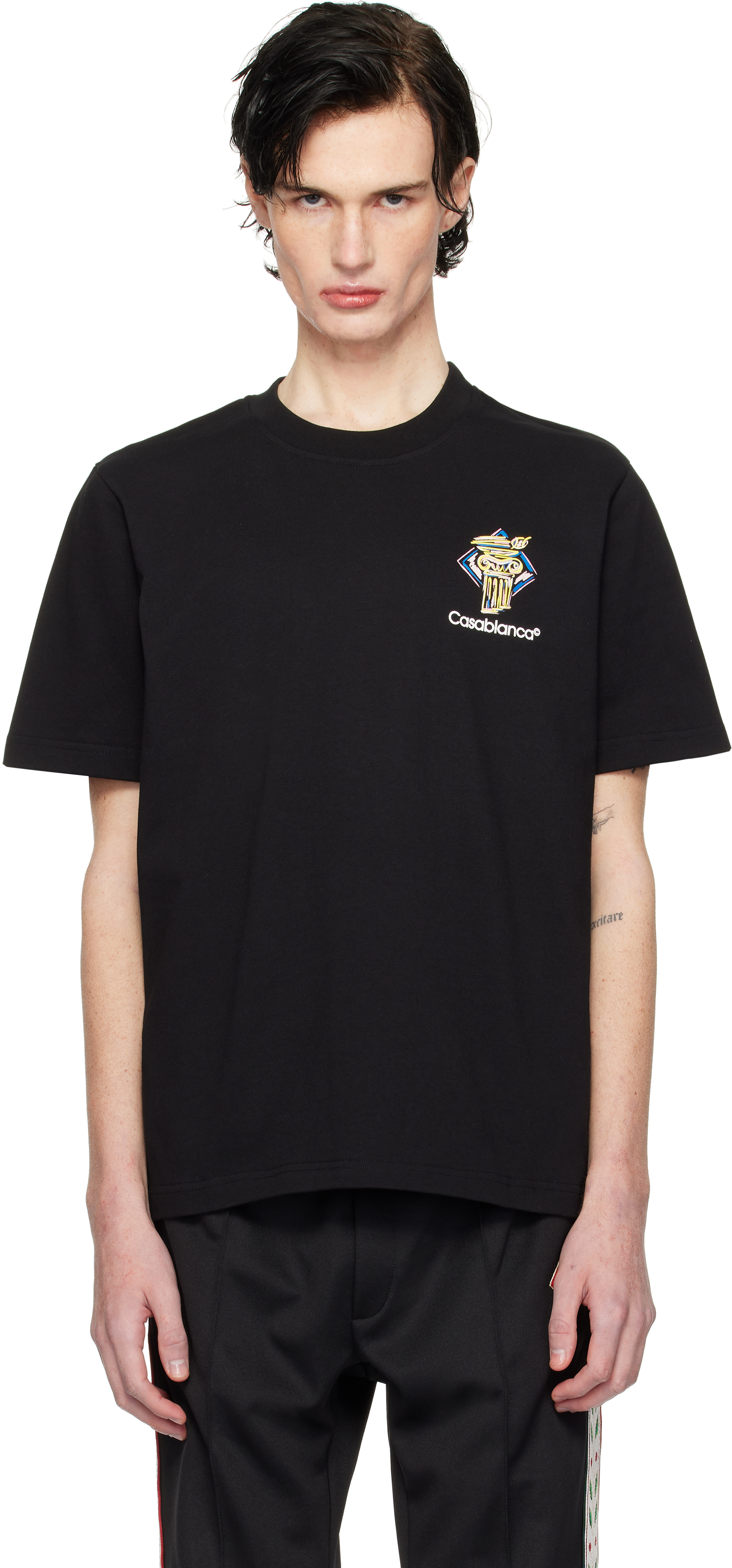 【関税込み】Casablanca ブラック Diamond Column ベビーTシャツ Shop Casablanca - Diamond Column Baby T-Shirt | Saks Fifth