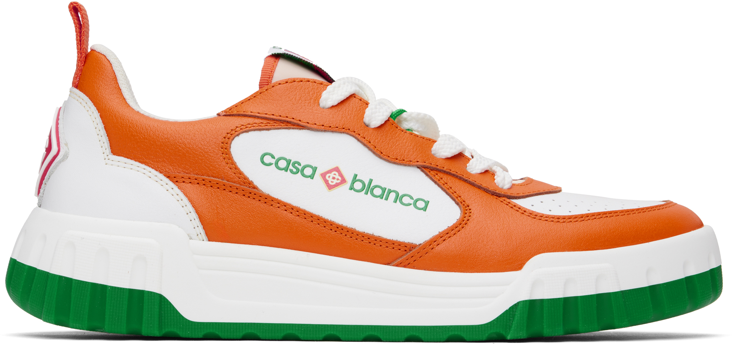 Orange 
White Court Sneakers