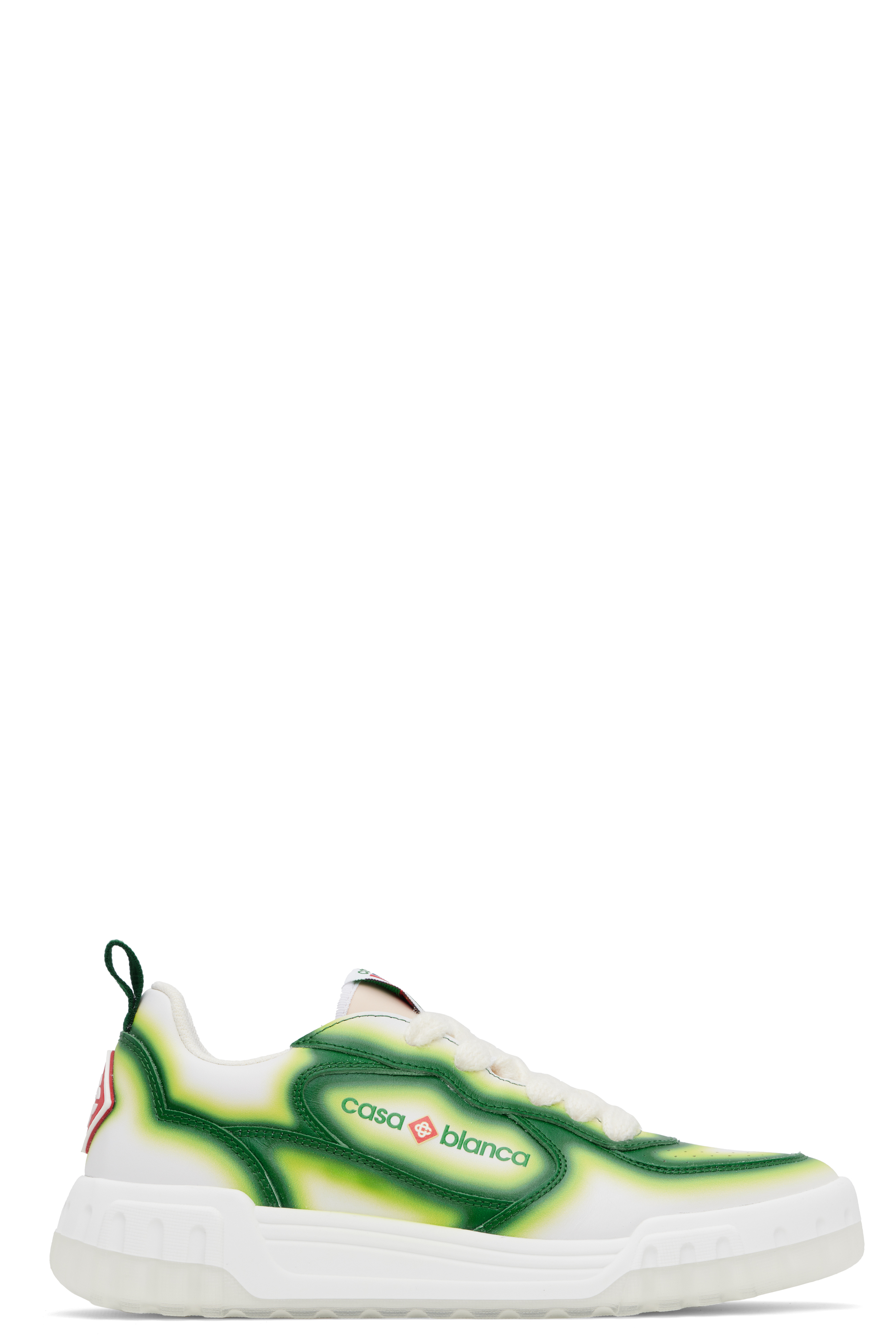 White & Green Court Sneakers