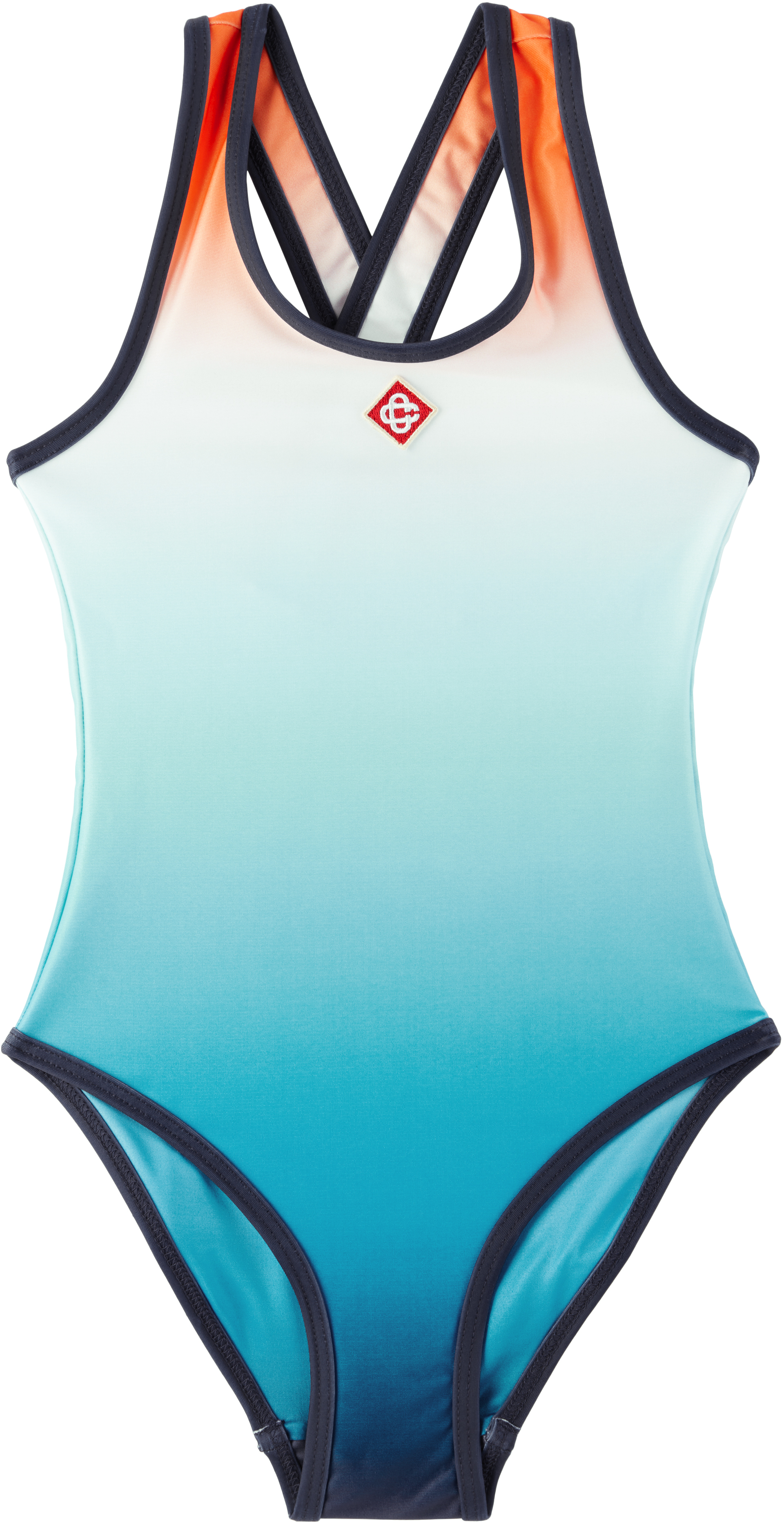 Kids Orange & Blue Gradient Swimsuit