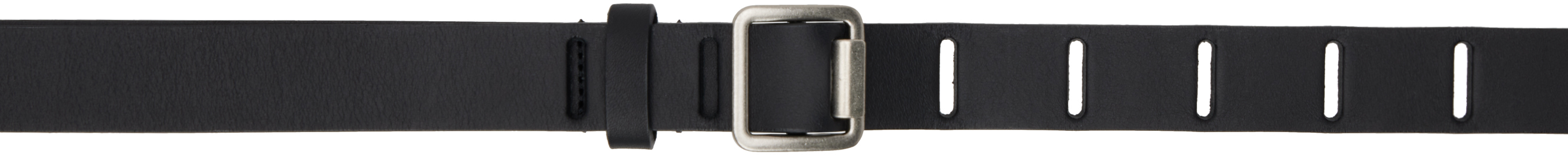 Black Narrow Leather Belt