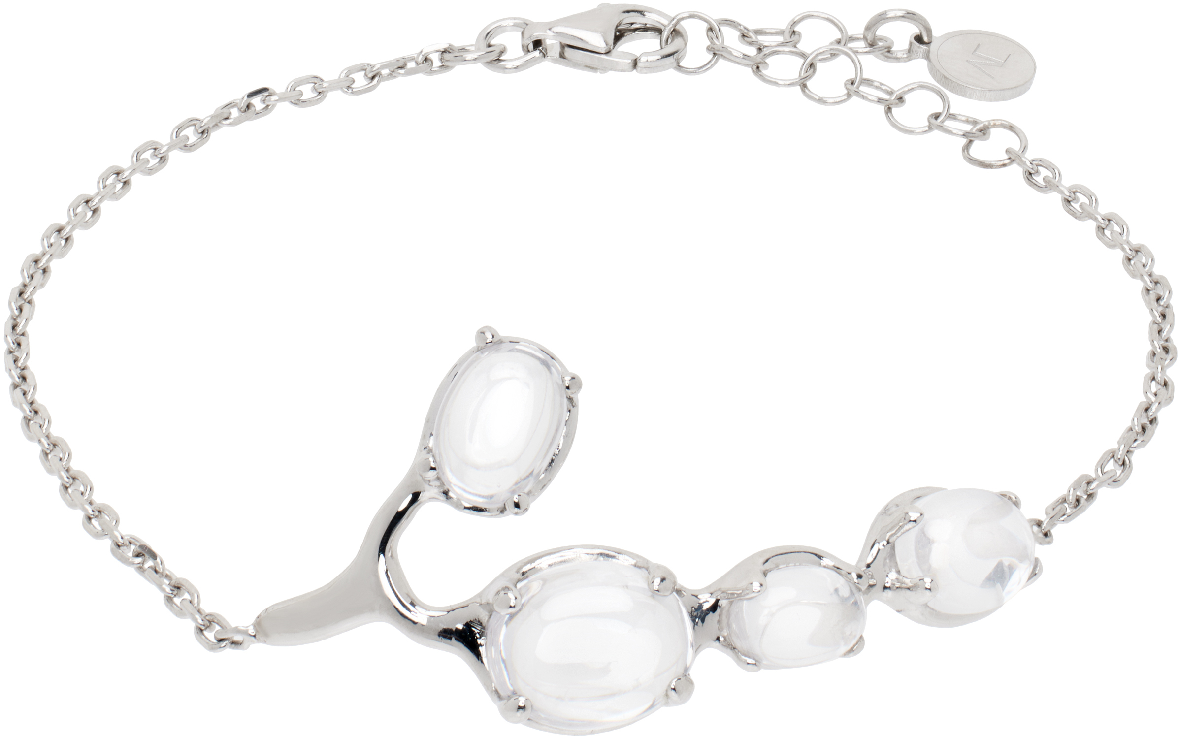 Silver Clear Droplet Bracelet