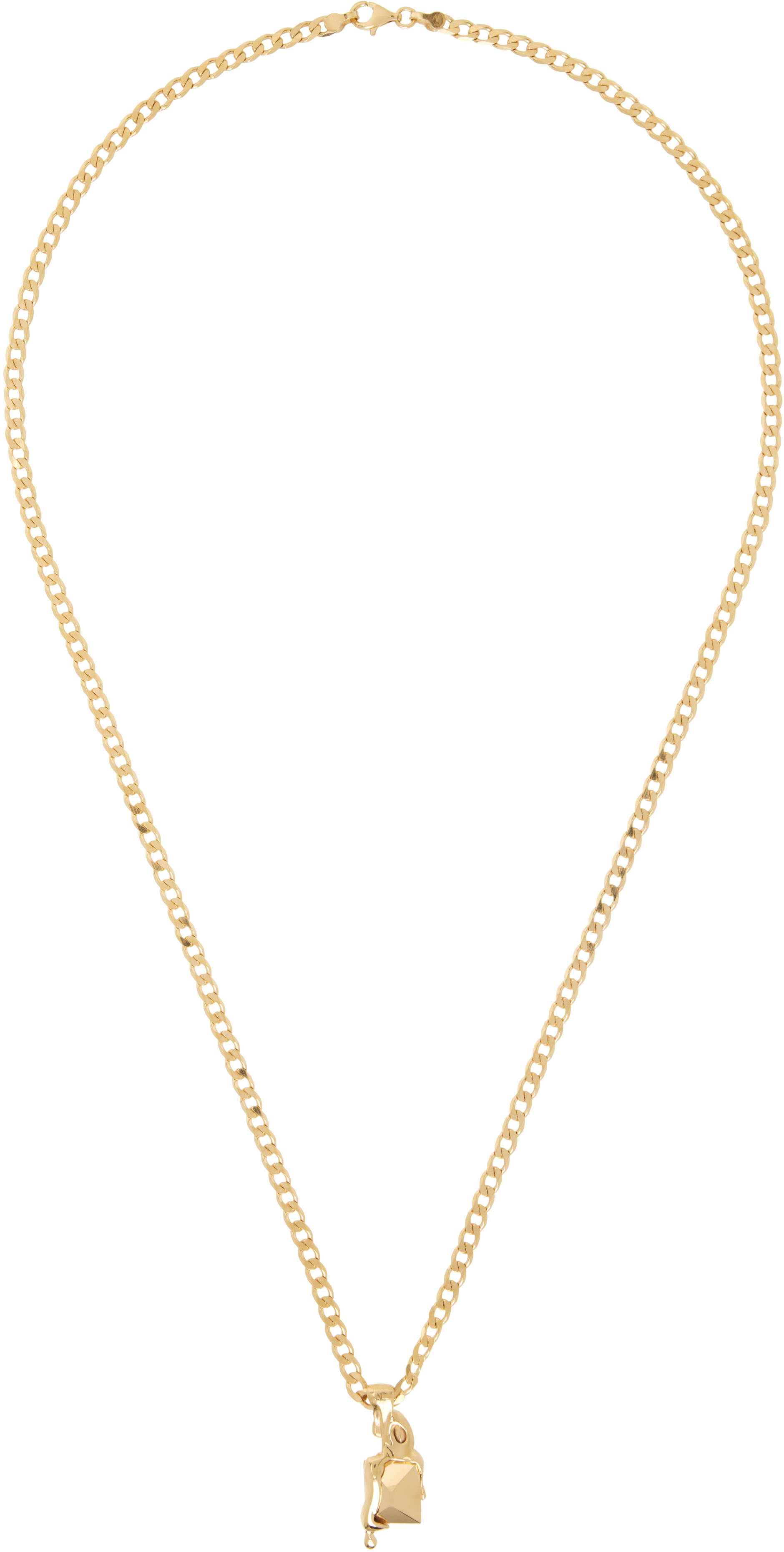 Gold Hard Melt Curb Necklace