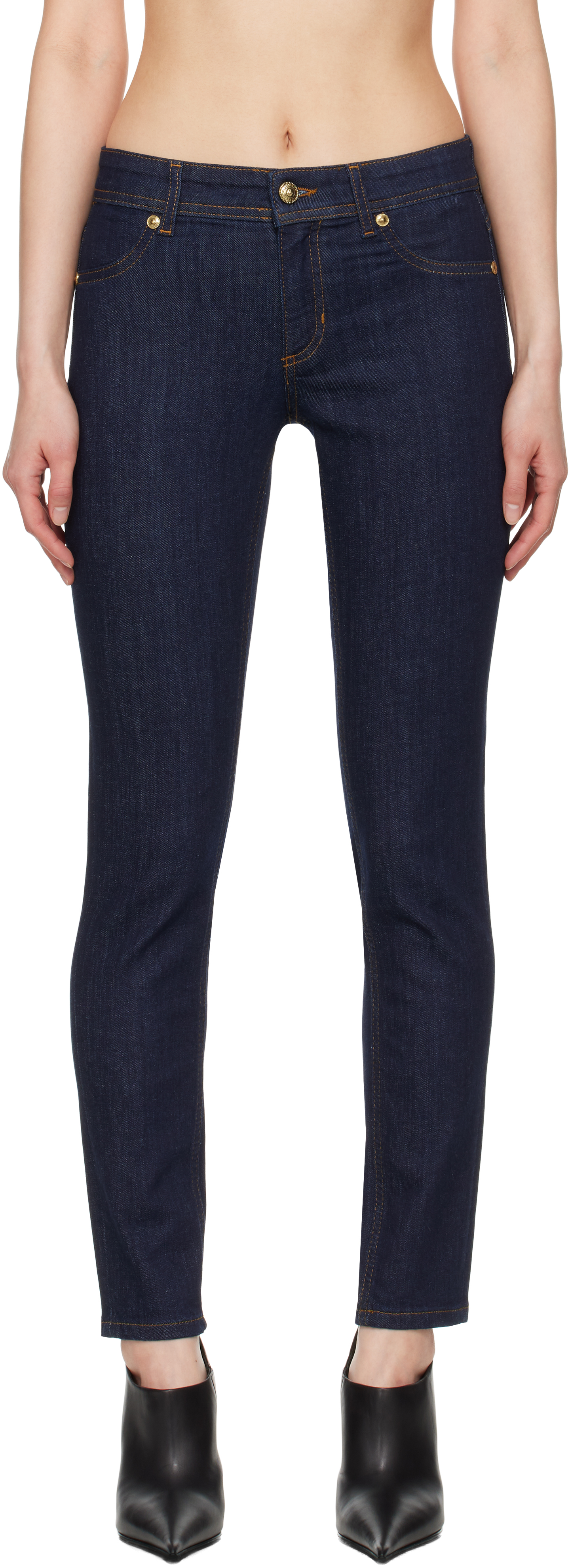 【関税込み】Versace Jeans Couture ブルー 2ポケット ジーンズ Blue Two-Pocket Jeans by Versace Jeans Couture on Sale