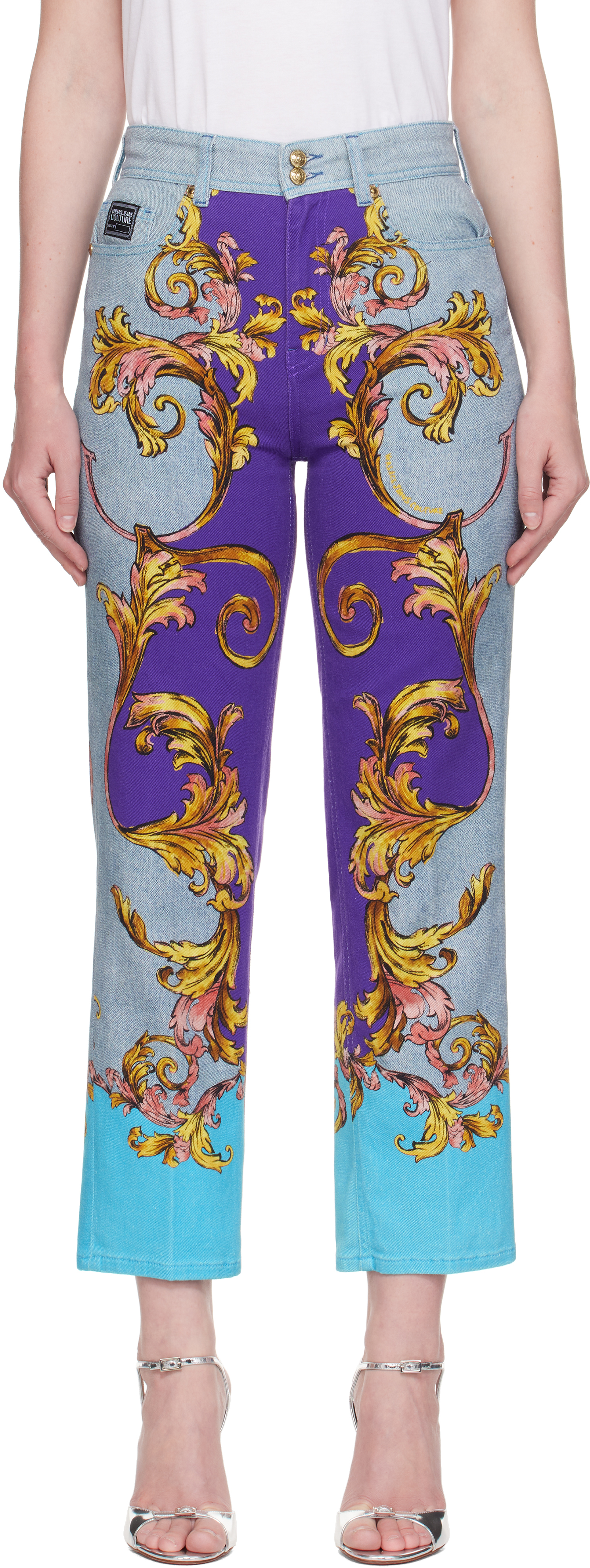Multicolor Outline Barocco Slim-Fit Jeans