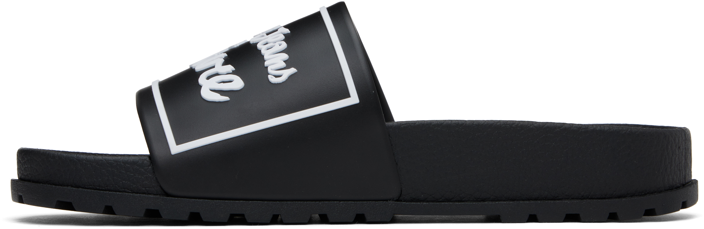Versace Jeans Couture Black Logo Shelly Pool Slides In E899 Black