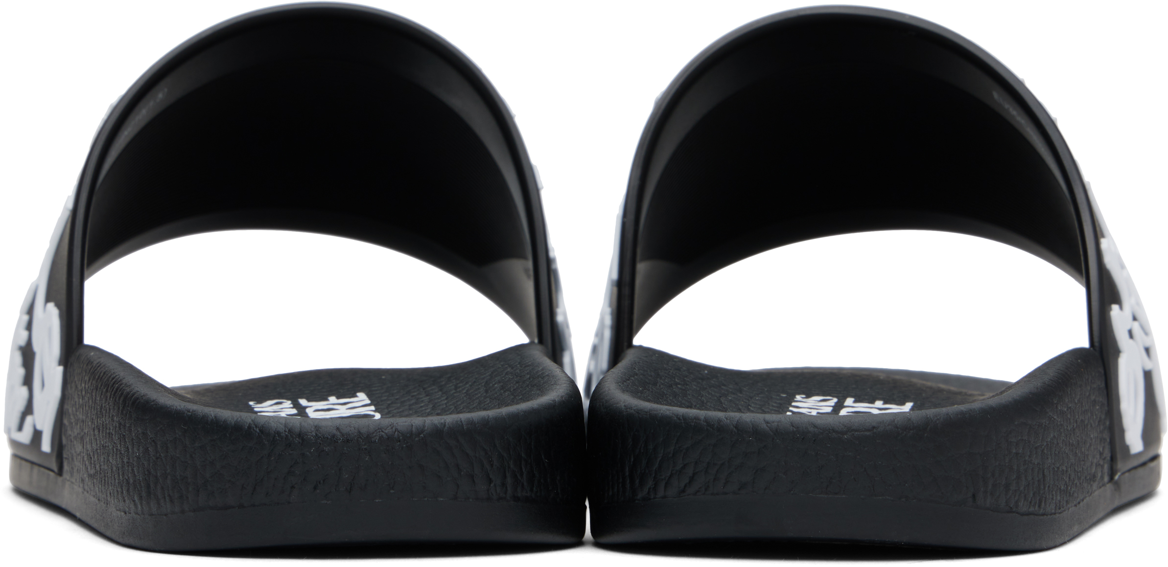 VERSACE JEANS COUTURE BLACK LOGO SHELLY POOL SLIDES